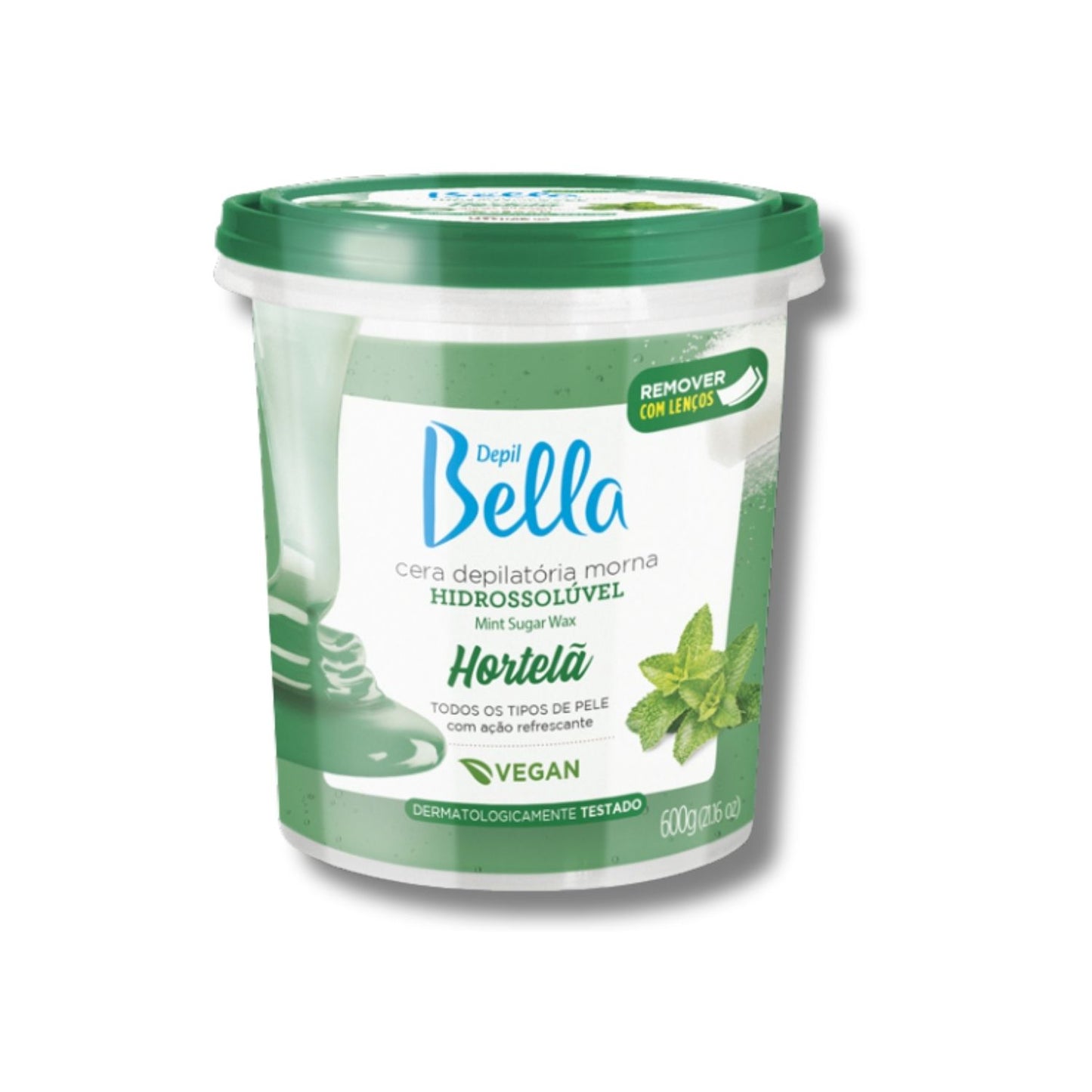 Cera Depilatória Depil Bella Morna Hidrossolúvel Hortelã 600 g