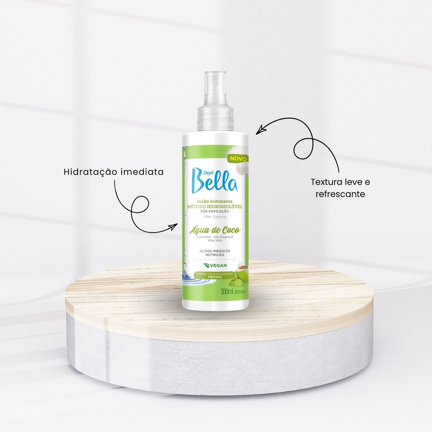Depil Bella Loção Pós Depilação Água de Coco 300 ml