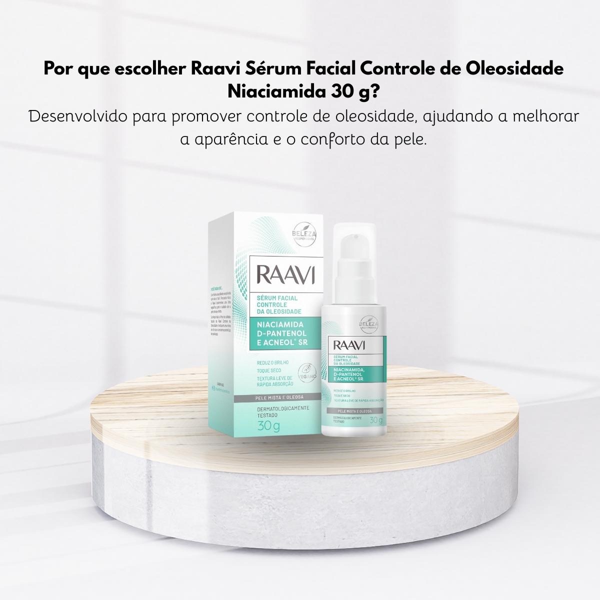 Raavi Sérum Facial Controle de Oleosidade Niaciamida 30 g