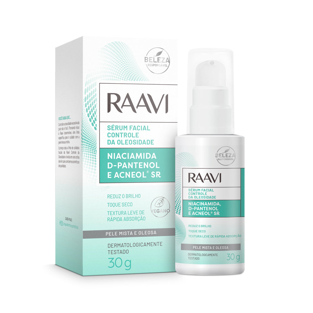 Raavi Sérum Facial Controle de Oleosidade Niaciamida 30 g