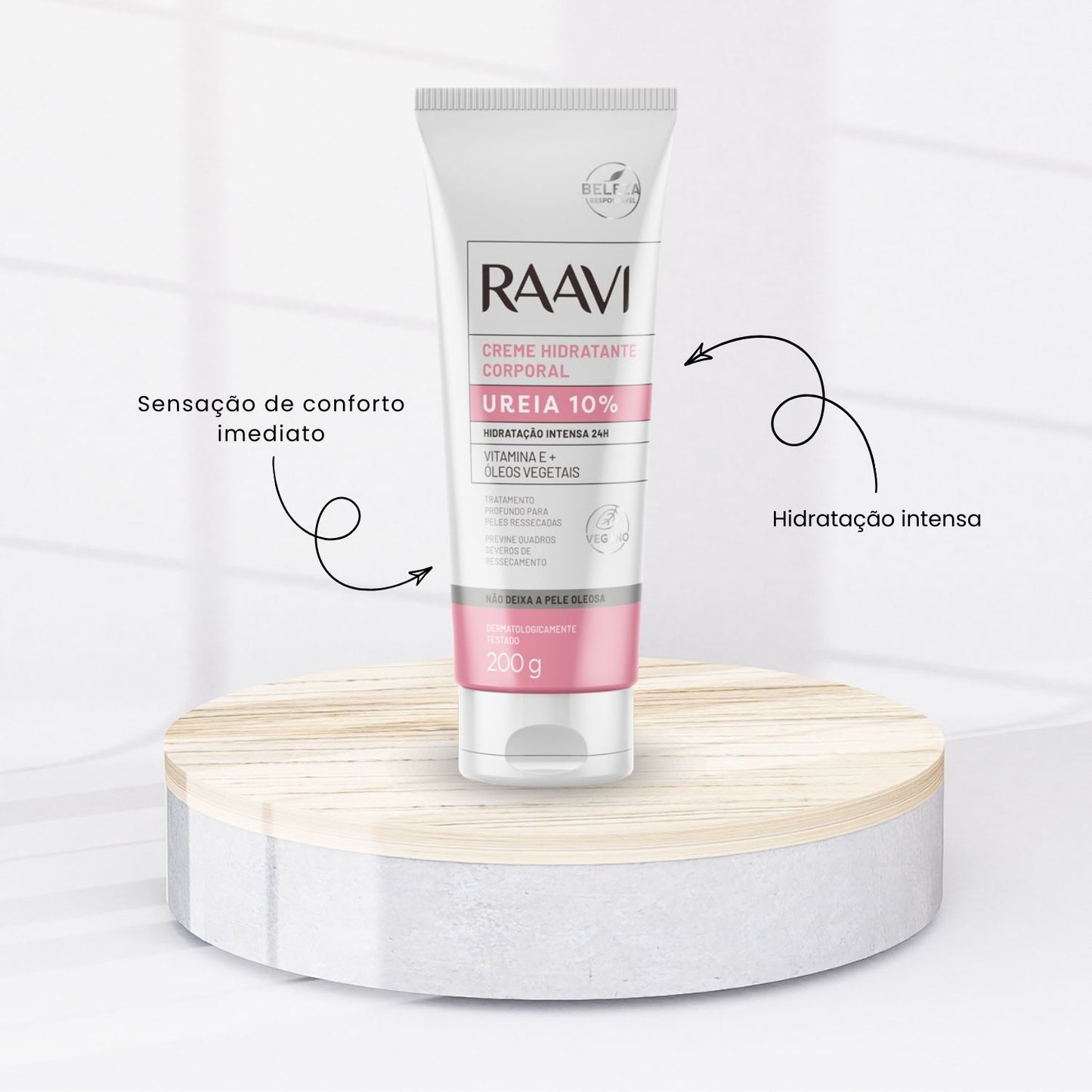 Raavi Creme Hidratante Corporal Ureia 10% Hidratação Intensa 200 g