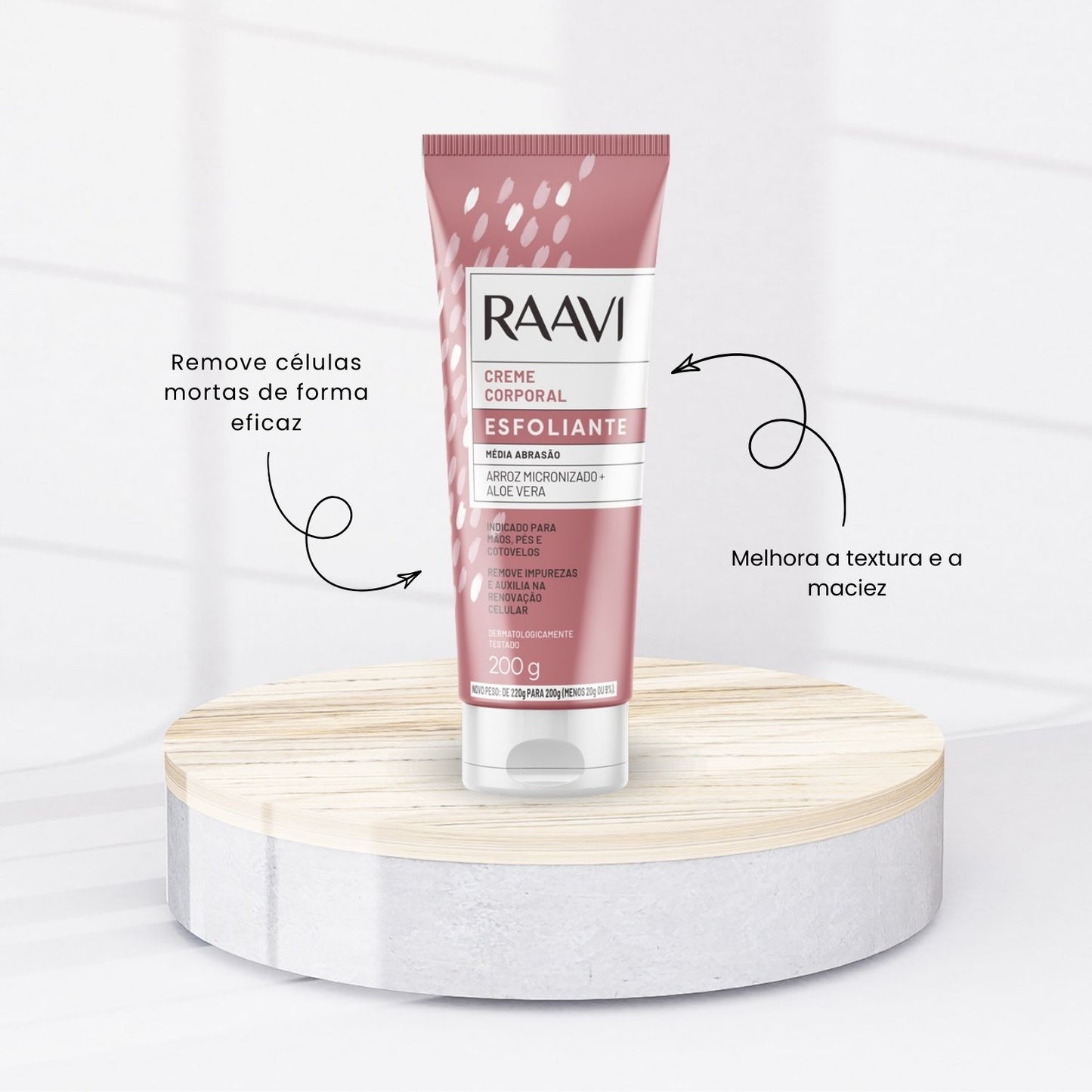 Raavi Creme Corporal Esfoliante Média Abrasão 200 g