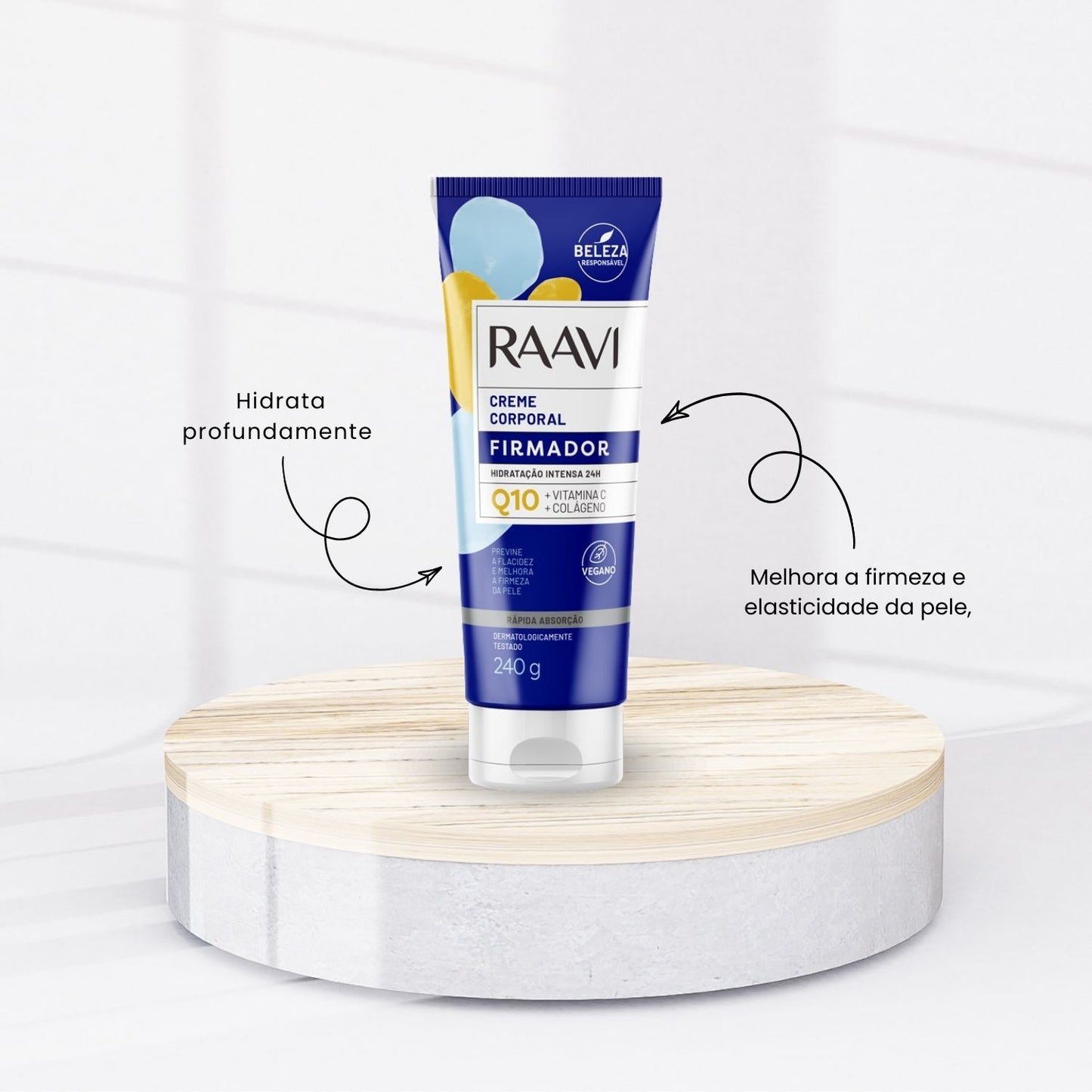 Raavi Creme Corporal Firmador Q10 Hidratação Intensa 240 g