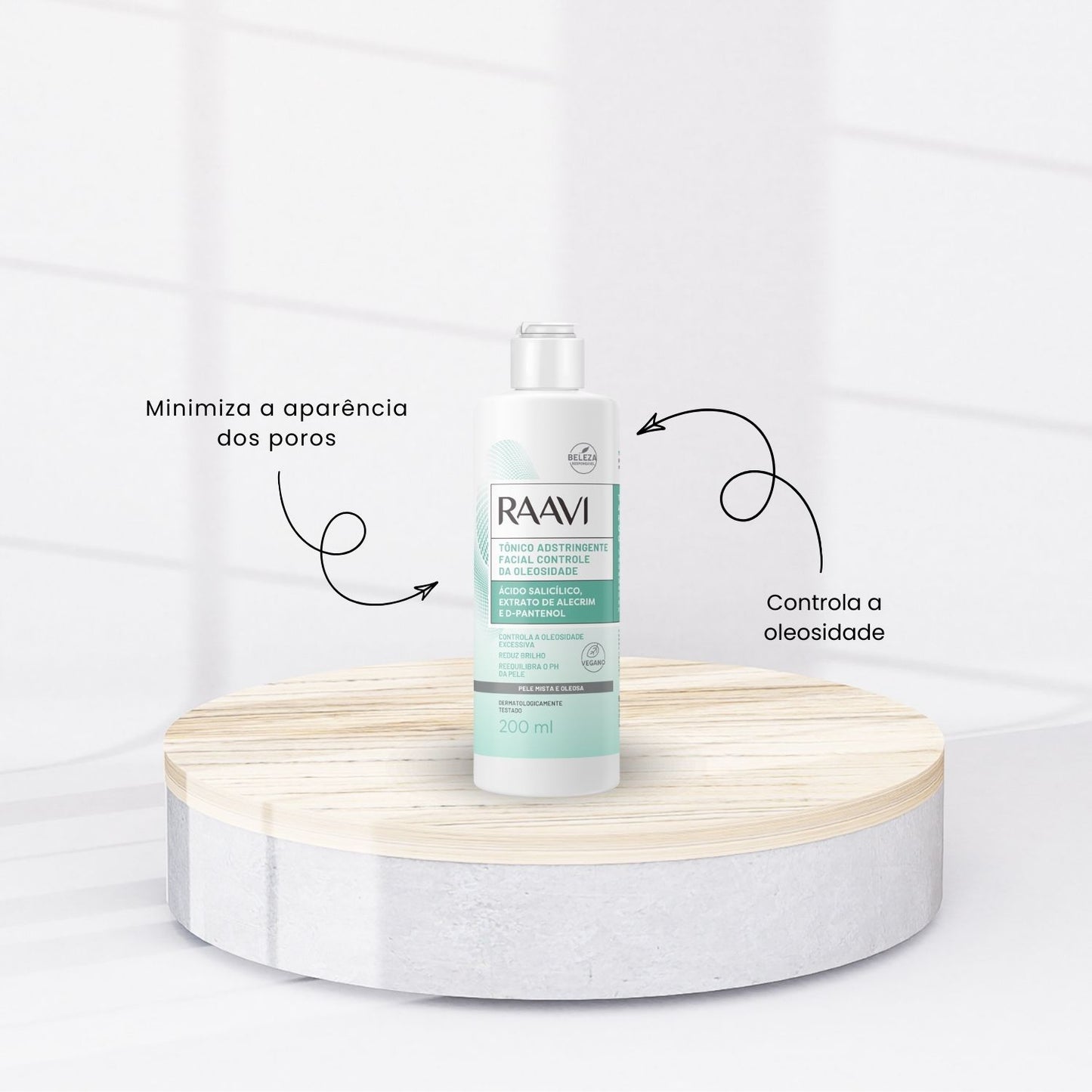 Raavi Tônico Adstringente Facial Controle da Oleosidade 200 ml