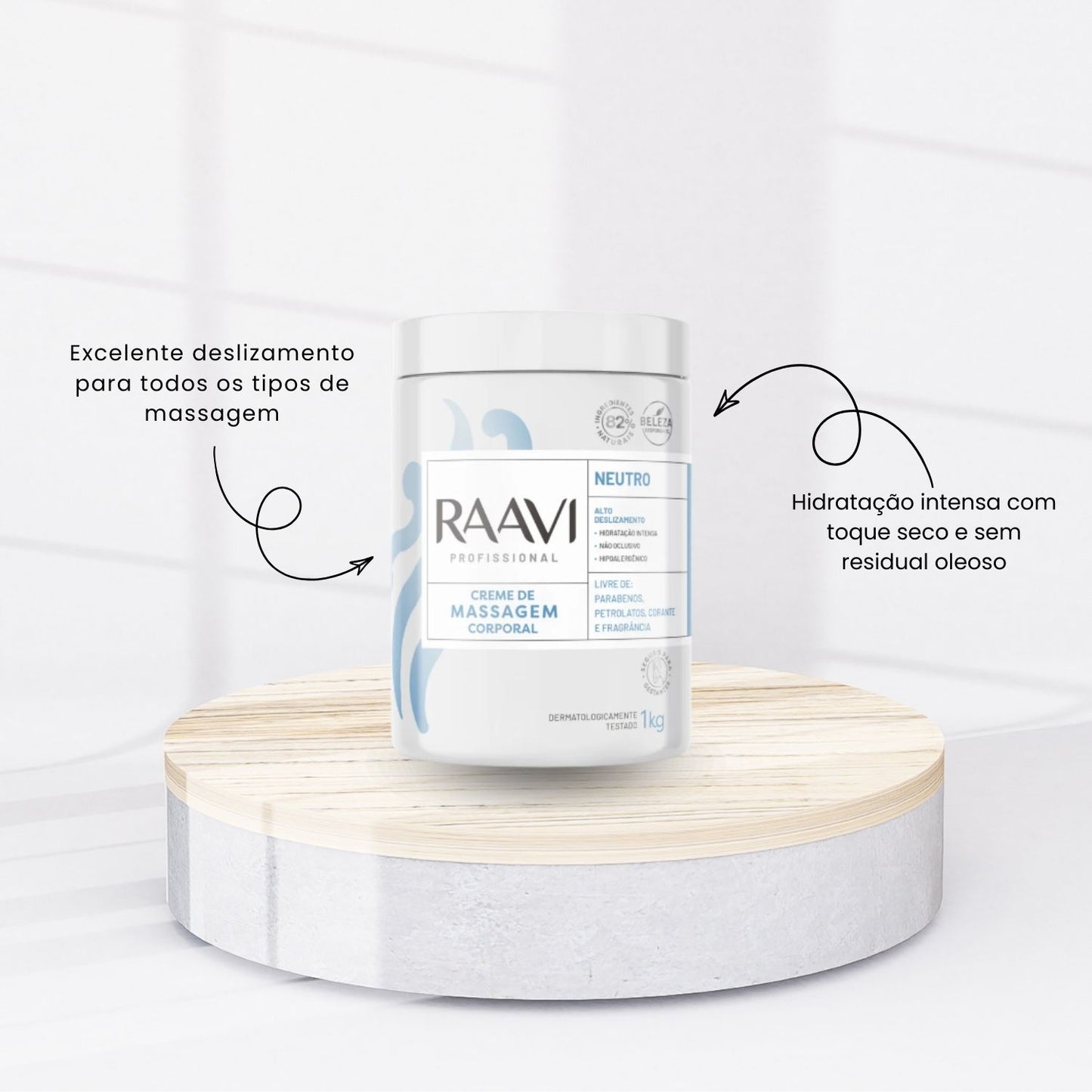 Raavi Creme de Massagem Corporal Neutro 1000 g