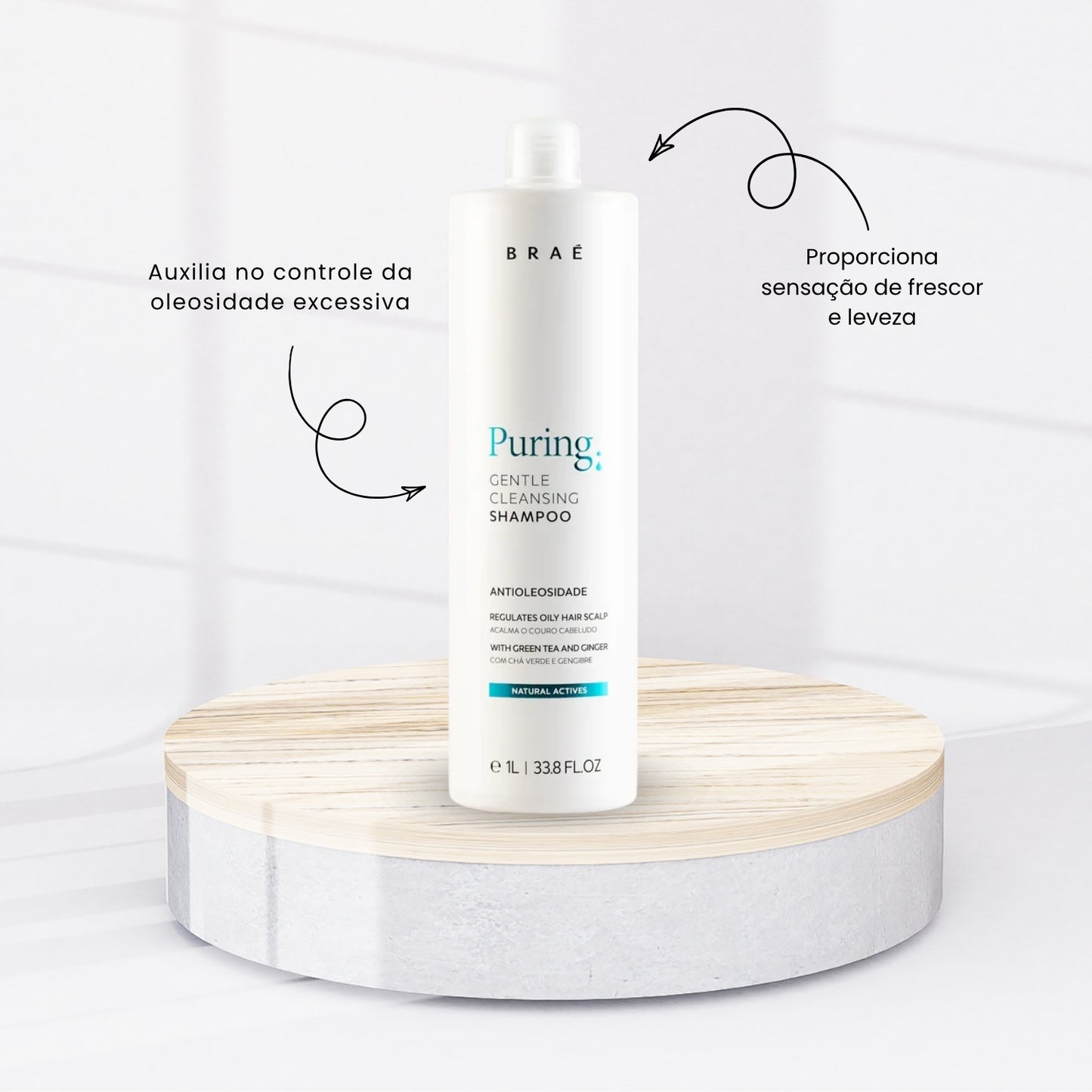 Shampoo Braé Puring Anti-Oleosidade 1 Litro