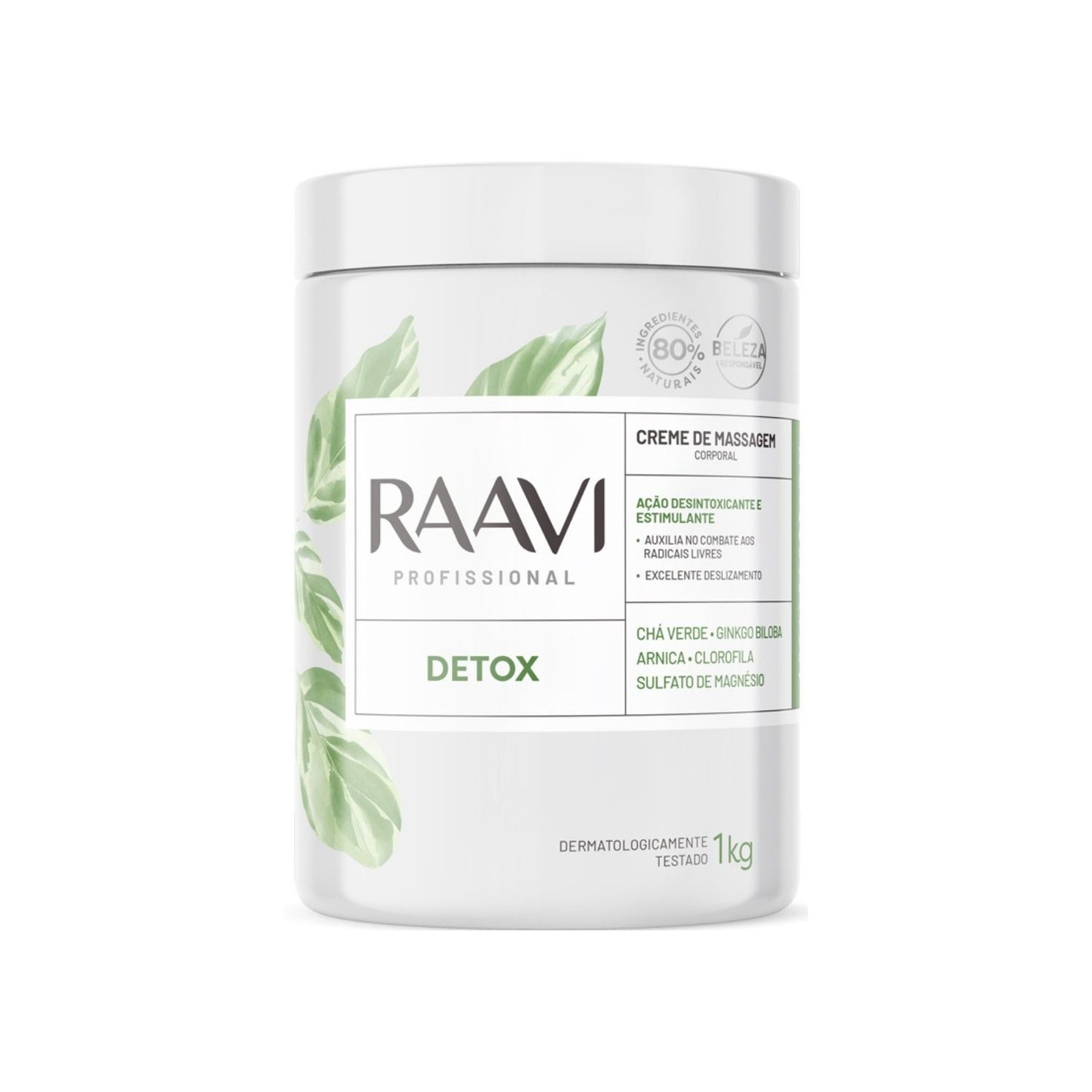 Raavi Creme de Massagem Corporal Detox 1000 g