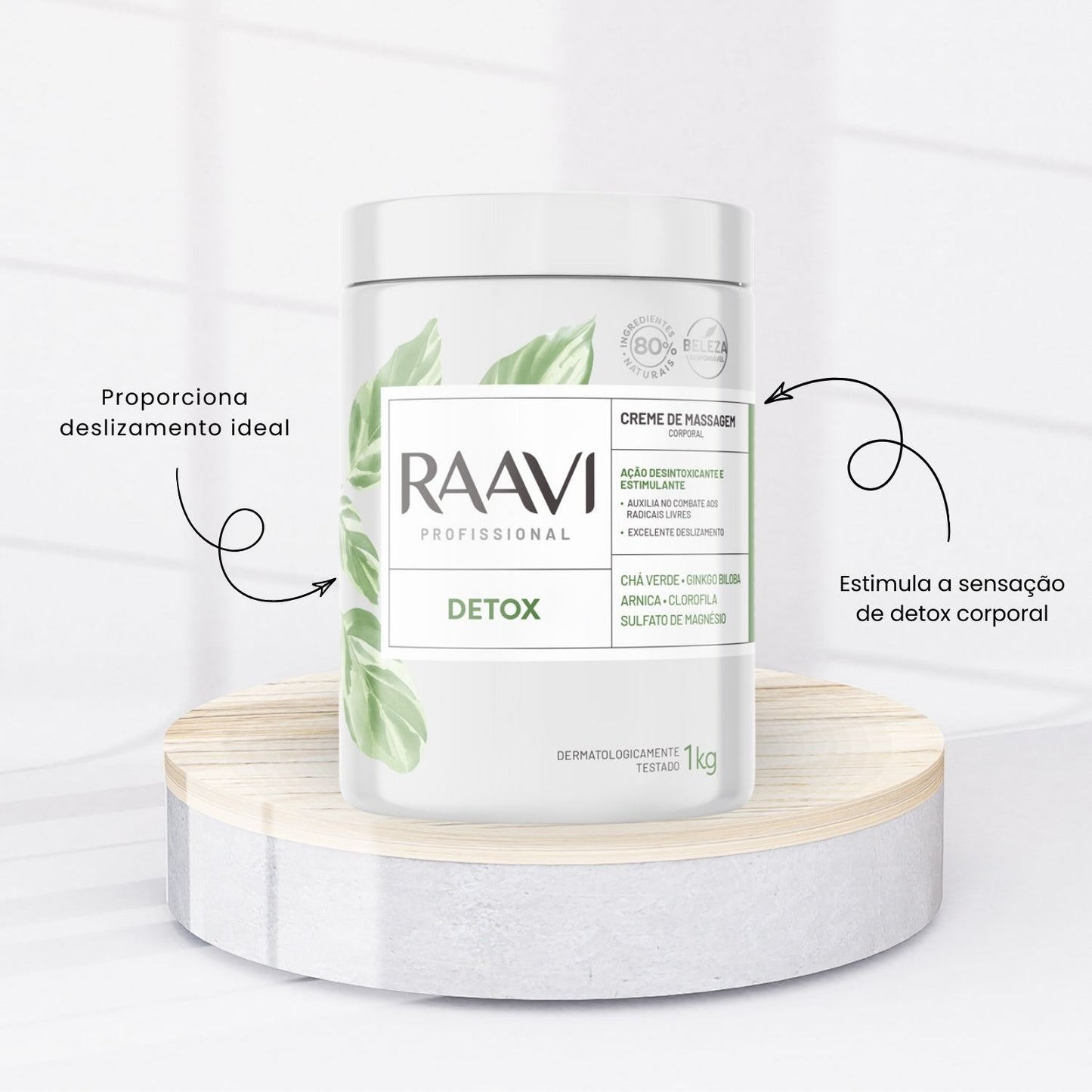 Raavi Creme de Massagem Corporal Detox 1000 g