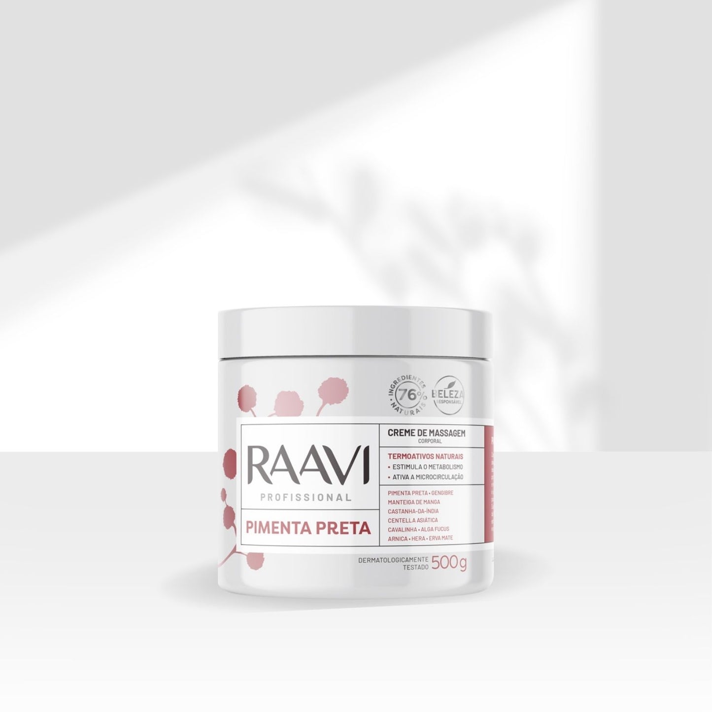 Raavi Creme de Massagem Corporal Pimenta Preta 500 g