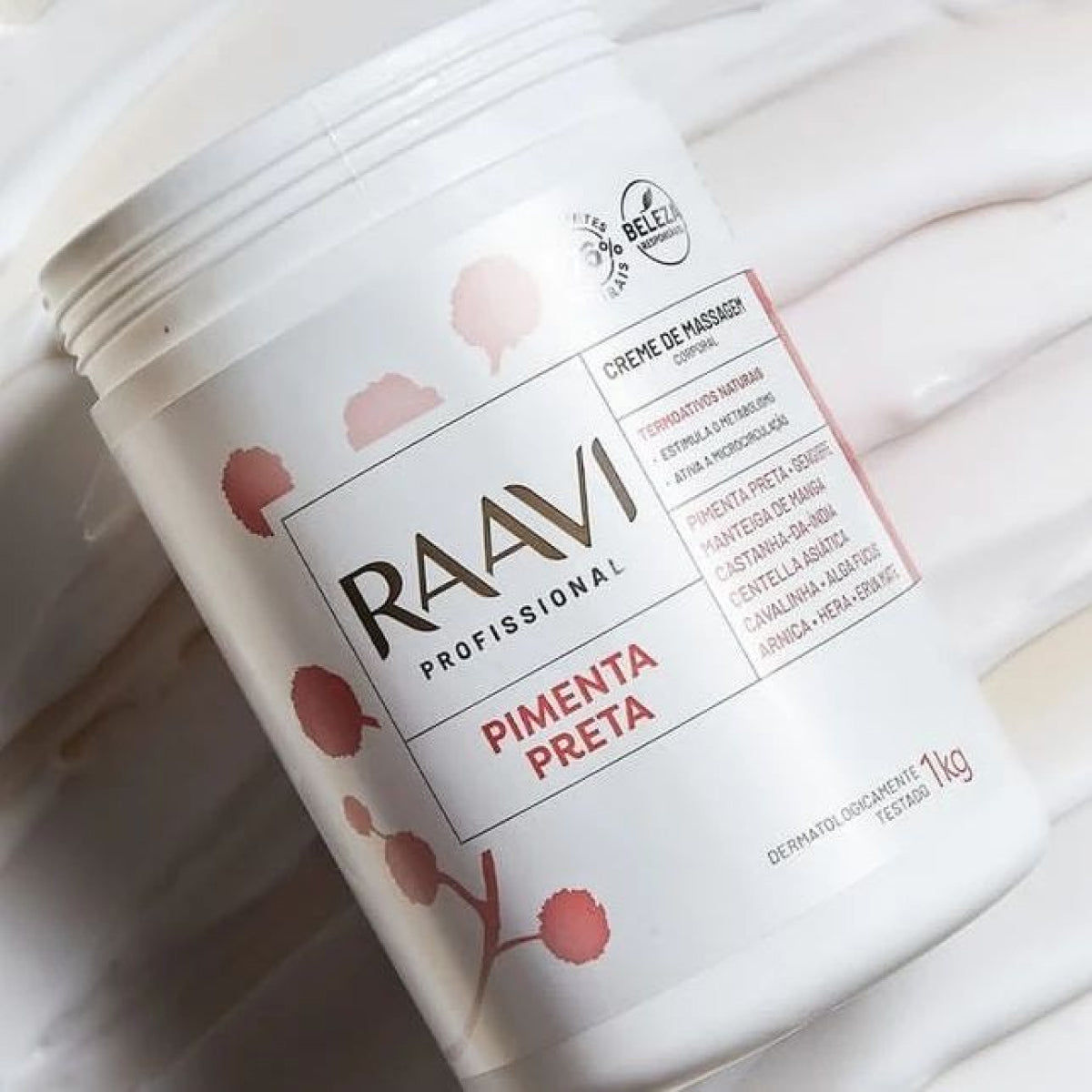 Raavi Creme de Massagem Corporal Pimenta Preta 1000 g