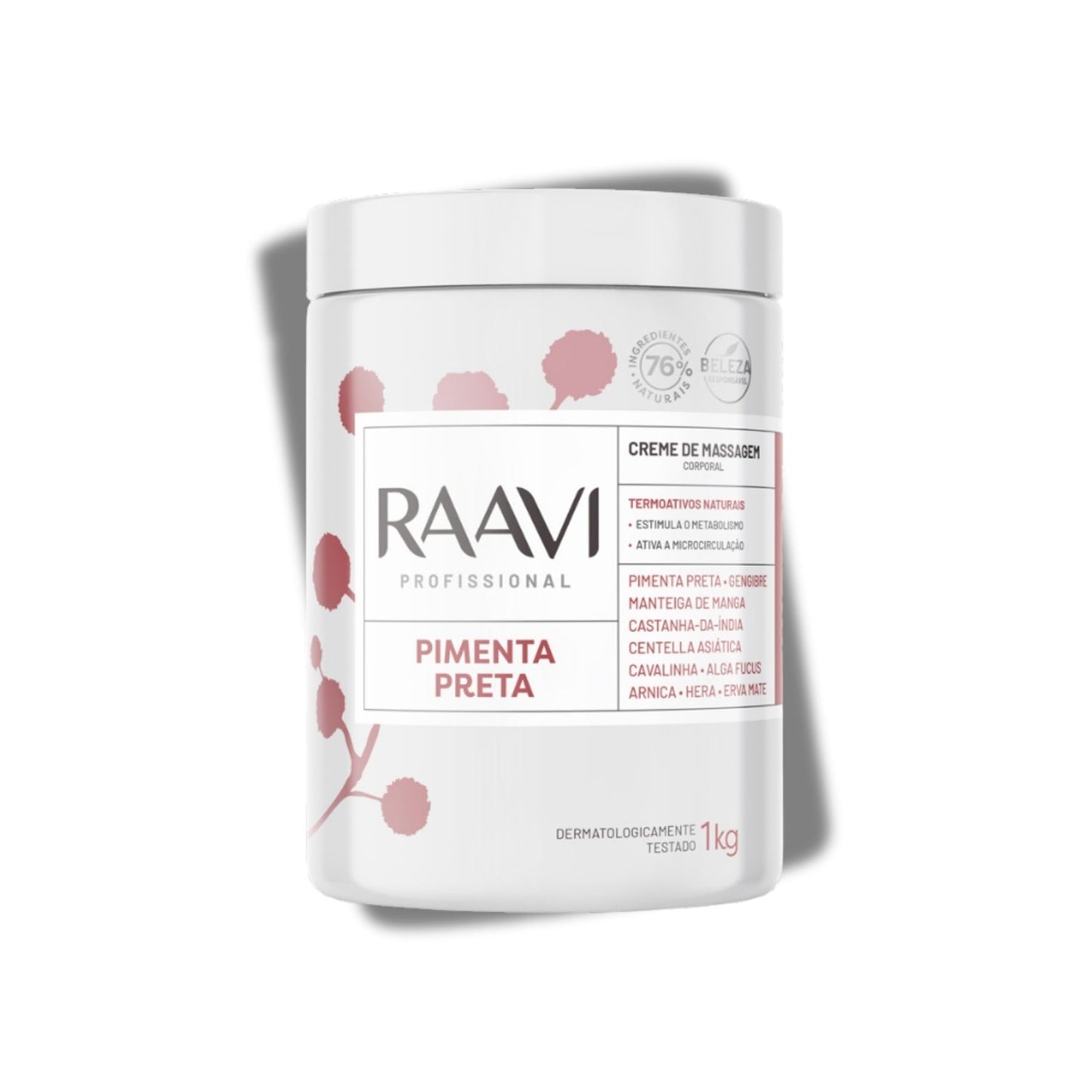 Raavi Creme de Massagem Corporal Pimenta Preta 1000 g