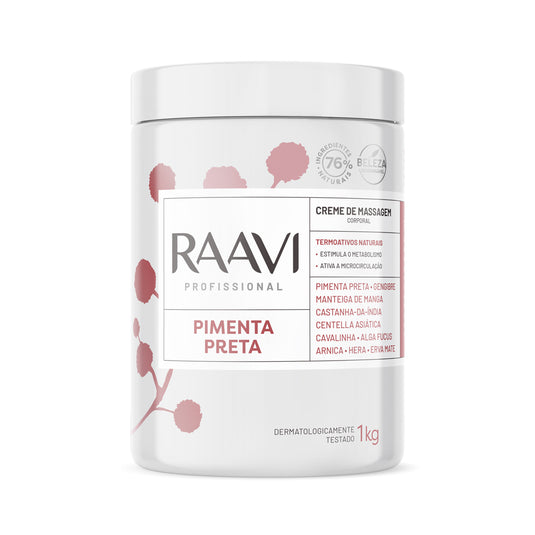 Raavi Creme de Massagem Corporal Pimenta Preta 1000 g