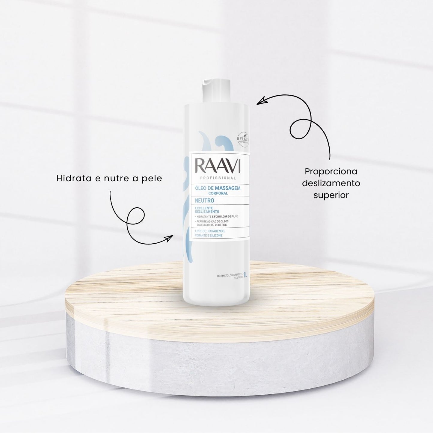 Raavi Oleo de Massagem Corporal Neutro 1 Litro