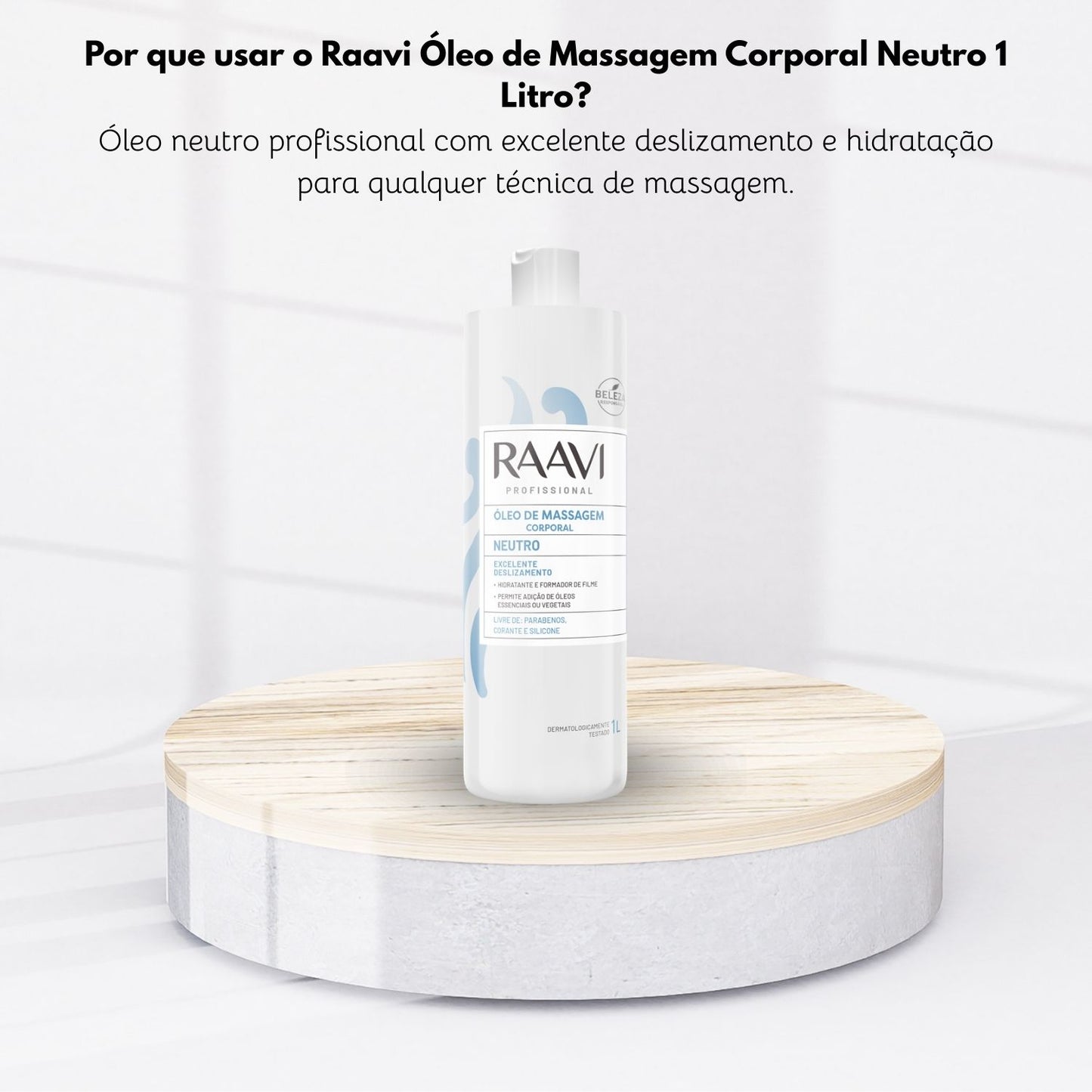 Raavi Oleo de Massagem Corporal Neutro 1 Litro