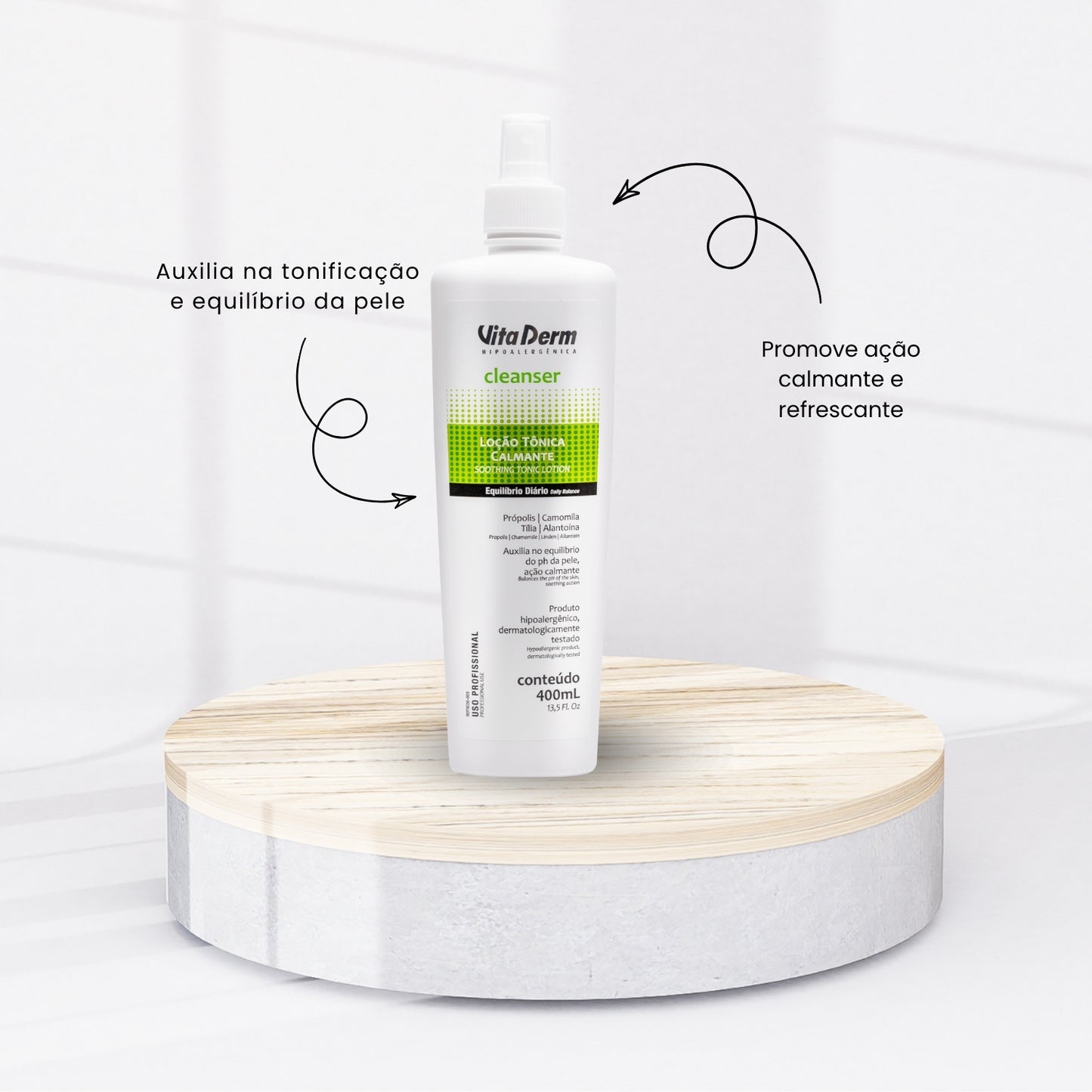 Vita Derm Cleanser Loção Tônica Calmante 400 ml