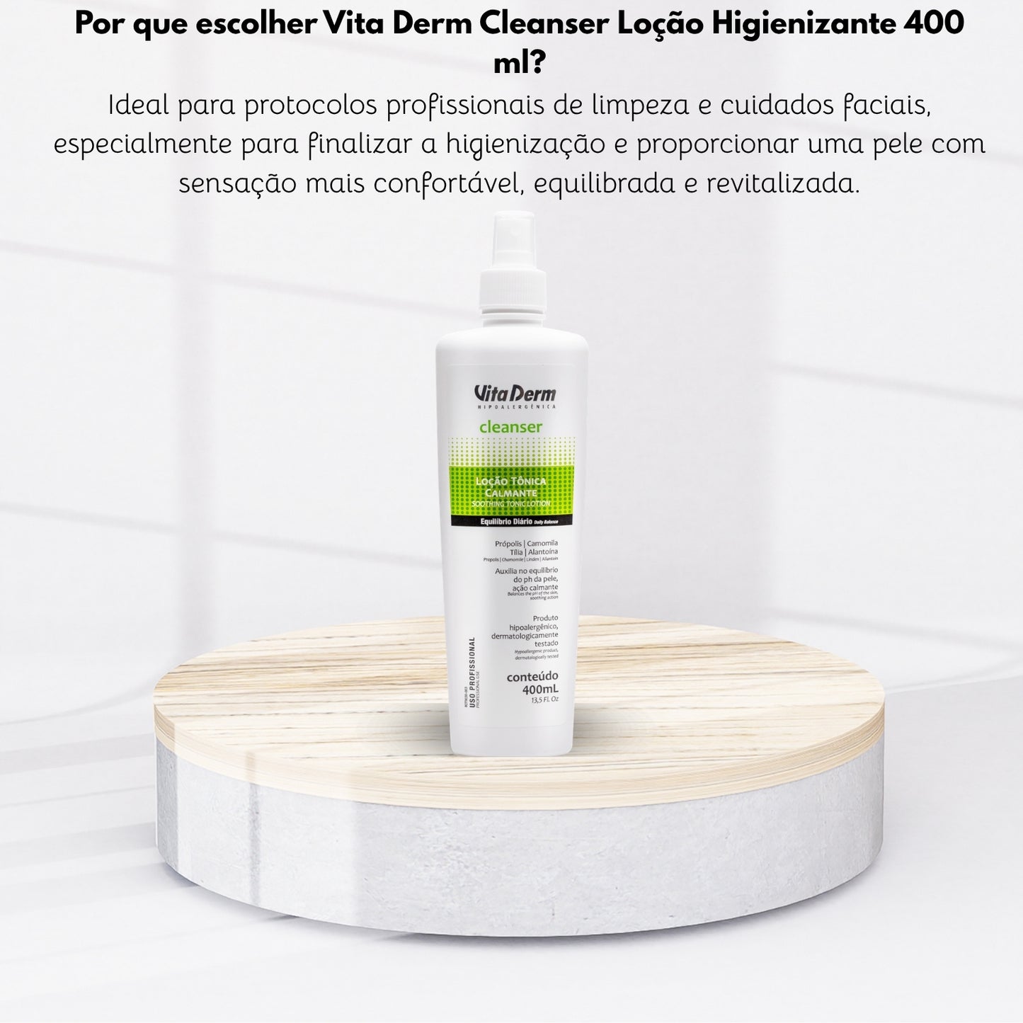 Vita Derm Cleanser Loção Tônica Calmante 400 ml