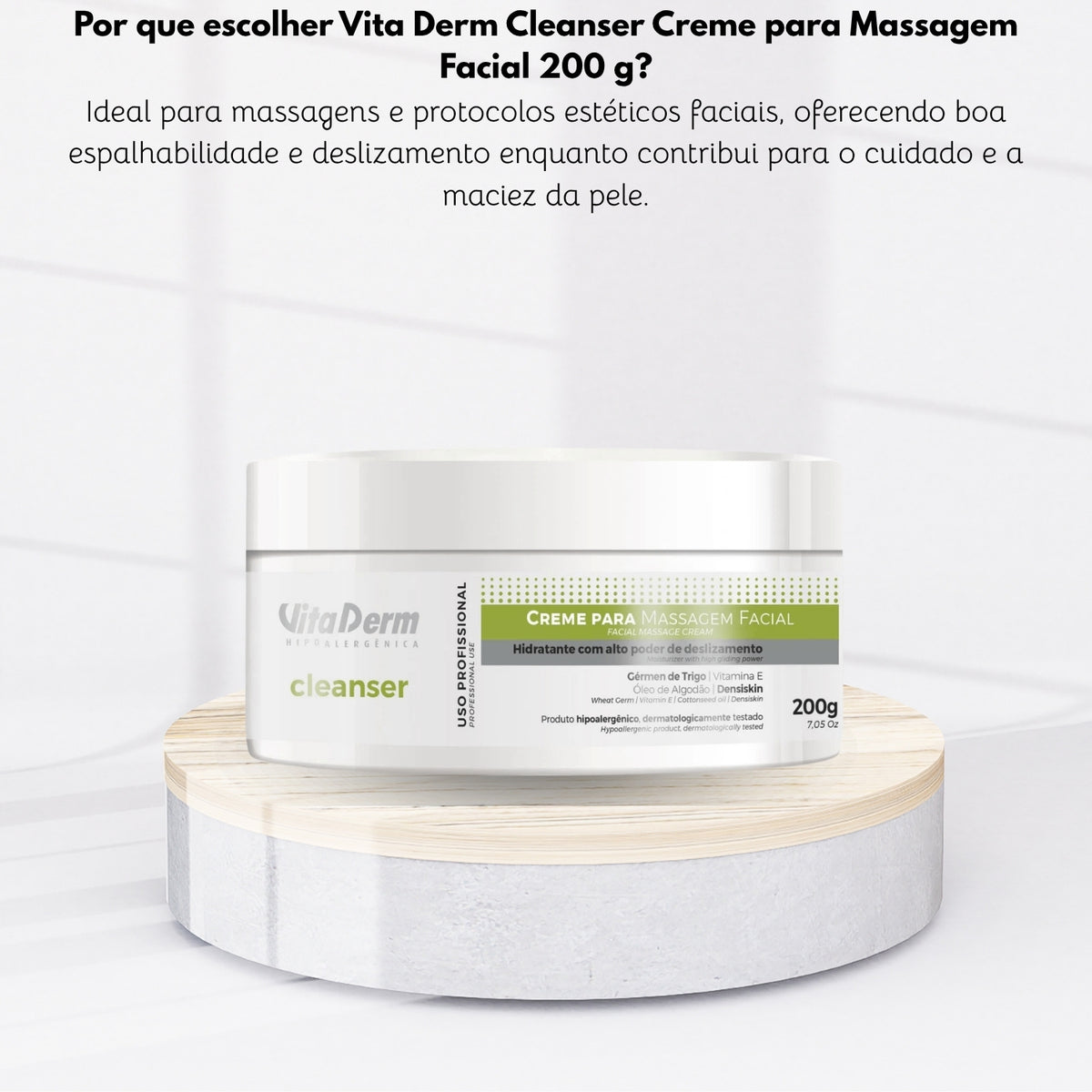 Vita Derm Cleanser Creme para Massagem Facial 200 g