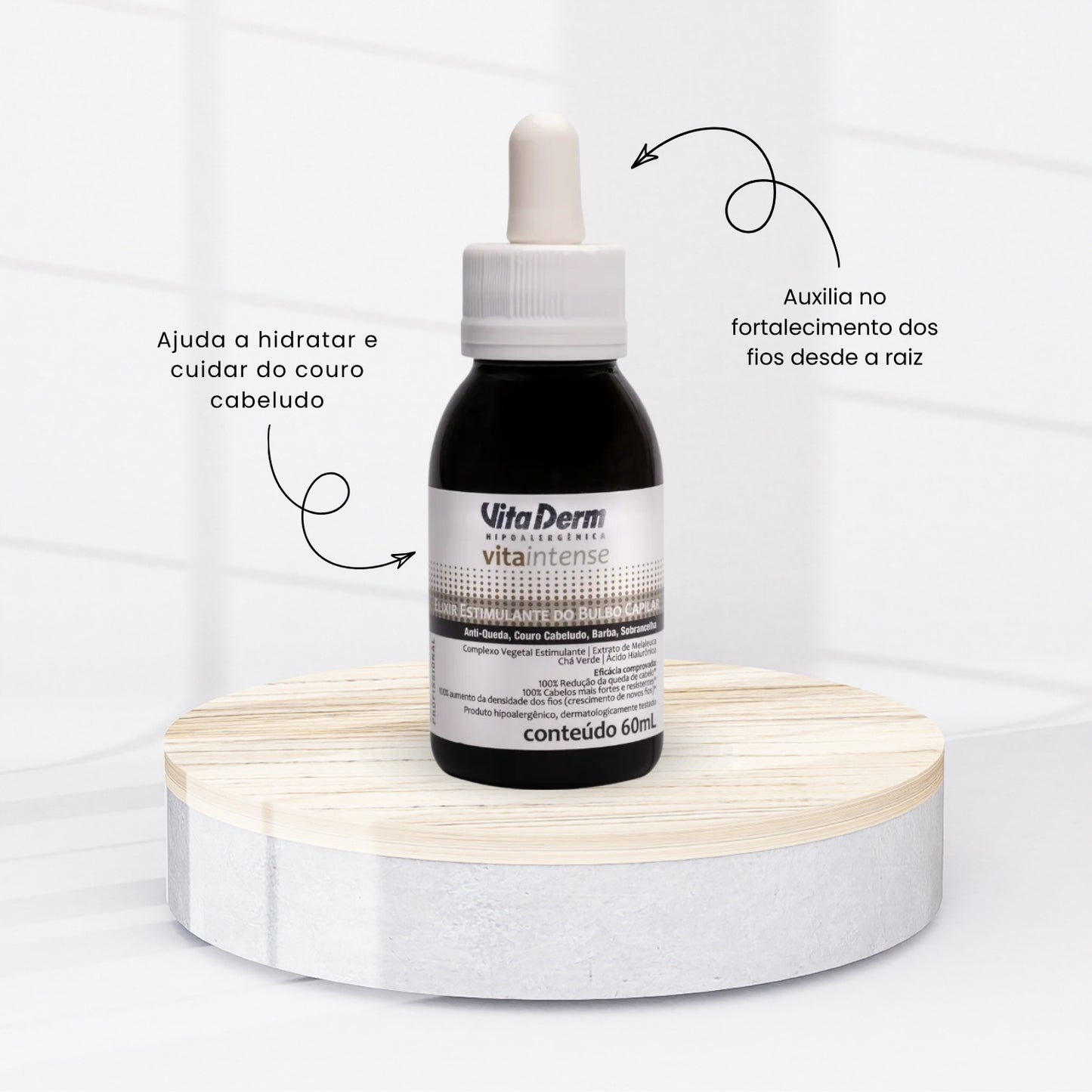 Vita Derm Vita Intense Elixir Estimulante do Bulbo Capilar com Ácido Hialurônico 60 ml