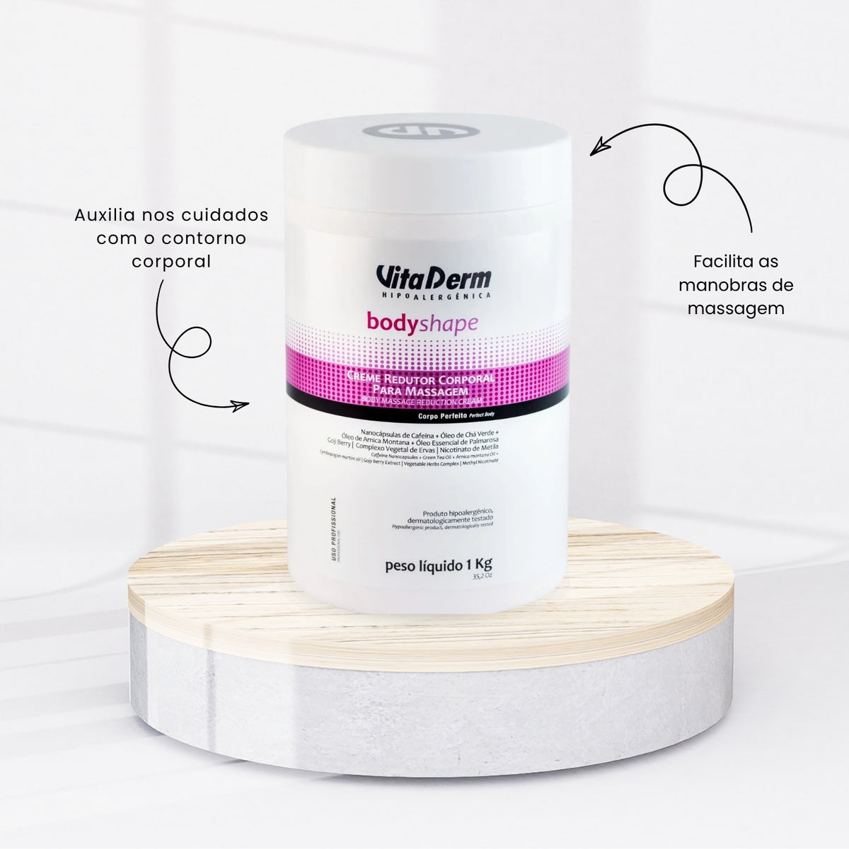 Vita Derm Body Shape Creme Redutor Corporal para Massagem 1 Kg