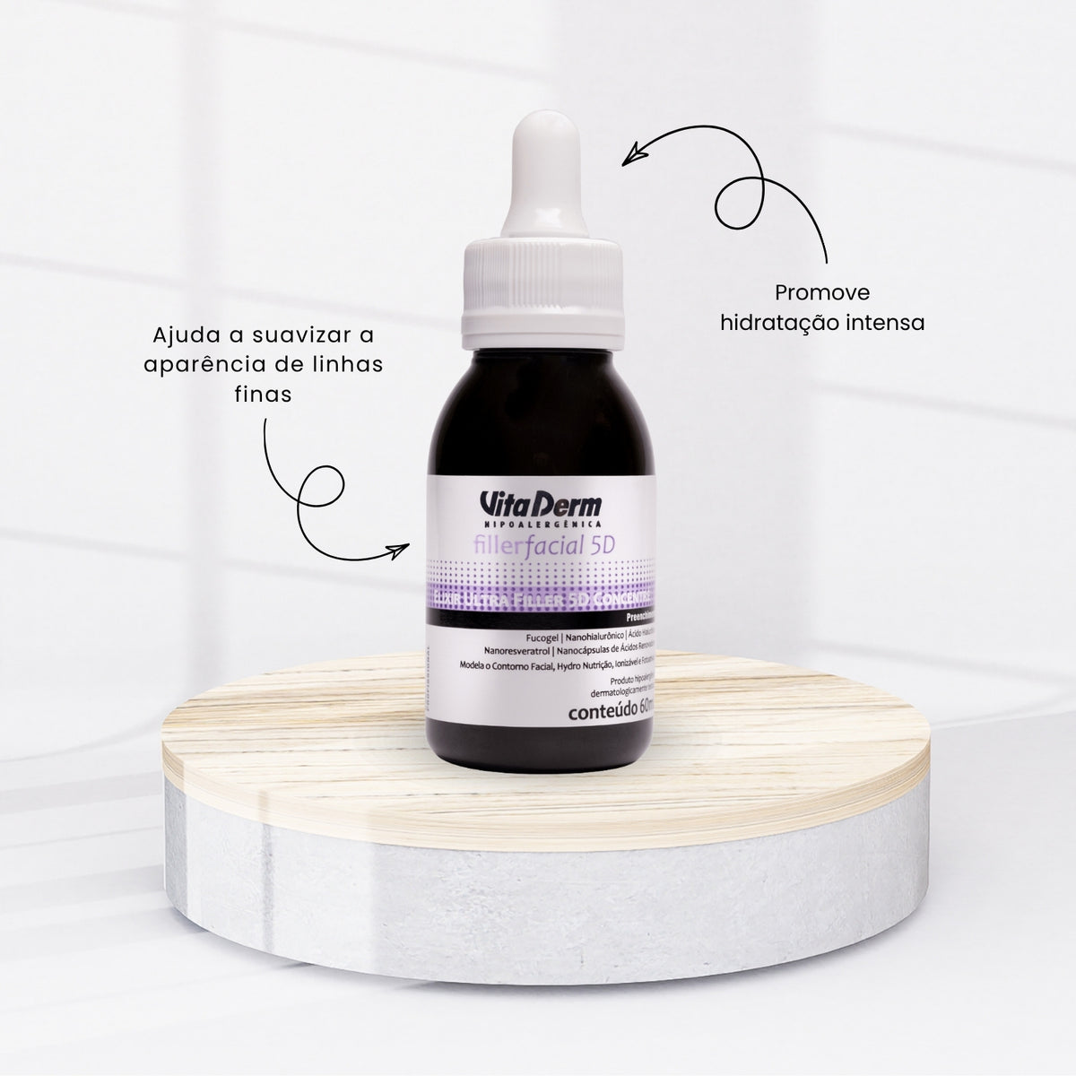 Vita Derm Filler 5D Elixir Ultra Concentré Facial com Ácido Hialurônico 60 ml