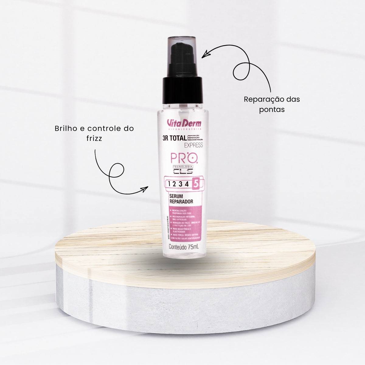 Serum Vita Derm 3R Total Express Oleo Reparador de Pontas 75 g