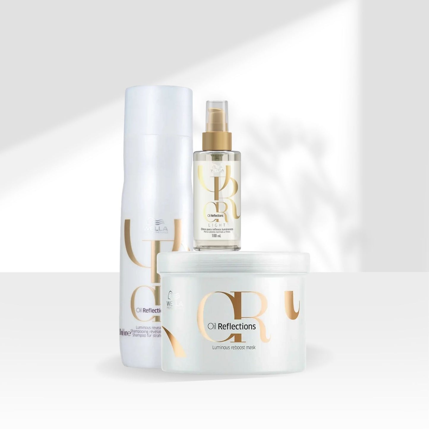 Kit Wella Oil Reflections Shampoo 250 ml + Oleo Light 100 ml + Máscara 500 ml