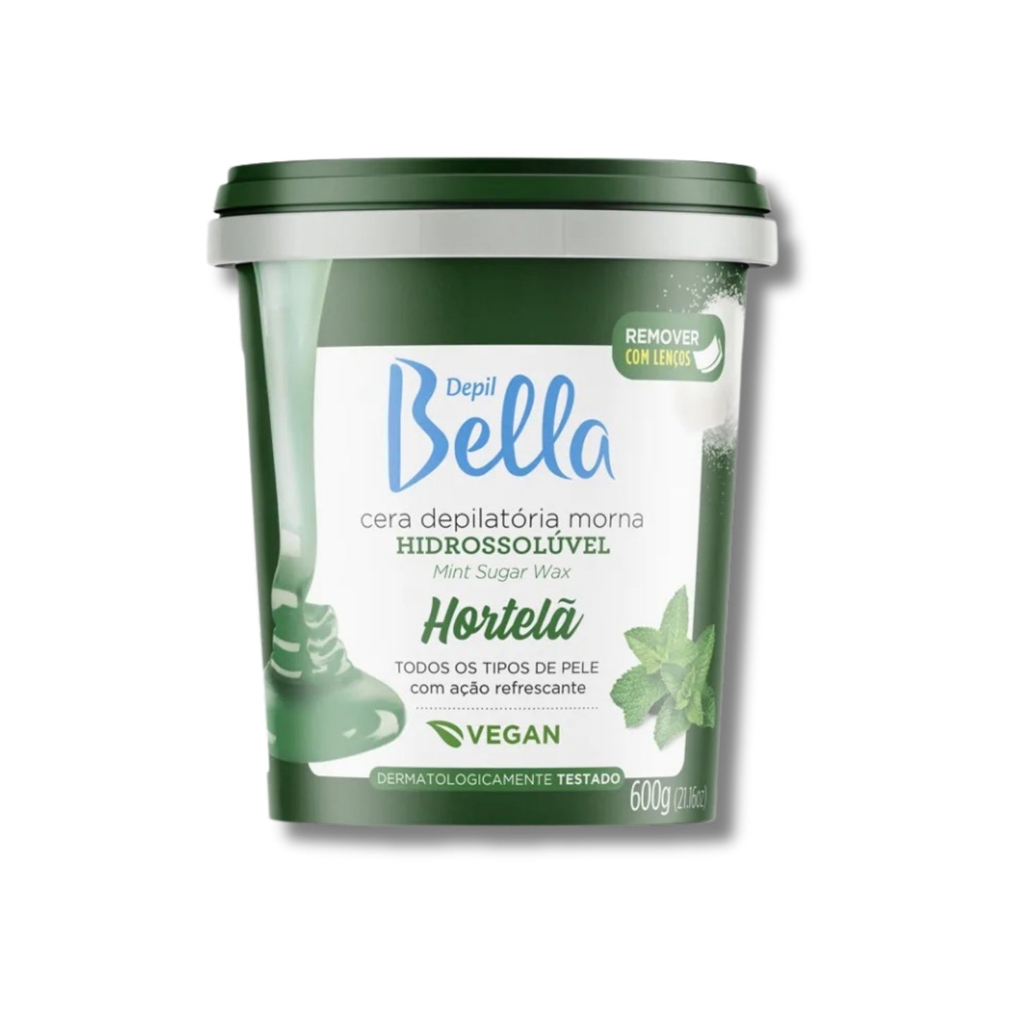 Cera Depilatória Depil Bella Morna Hidrossolúvel Hortelã 1300 g