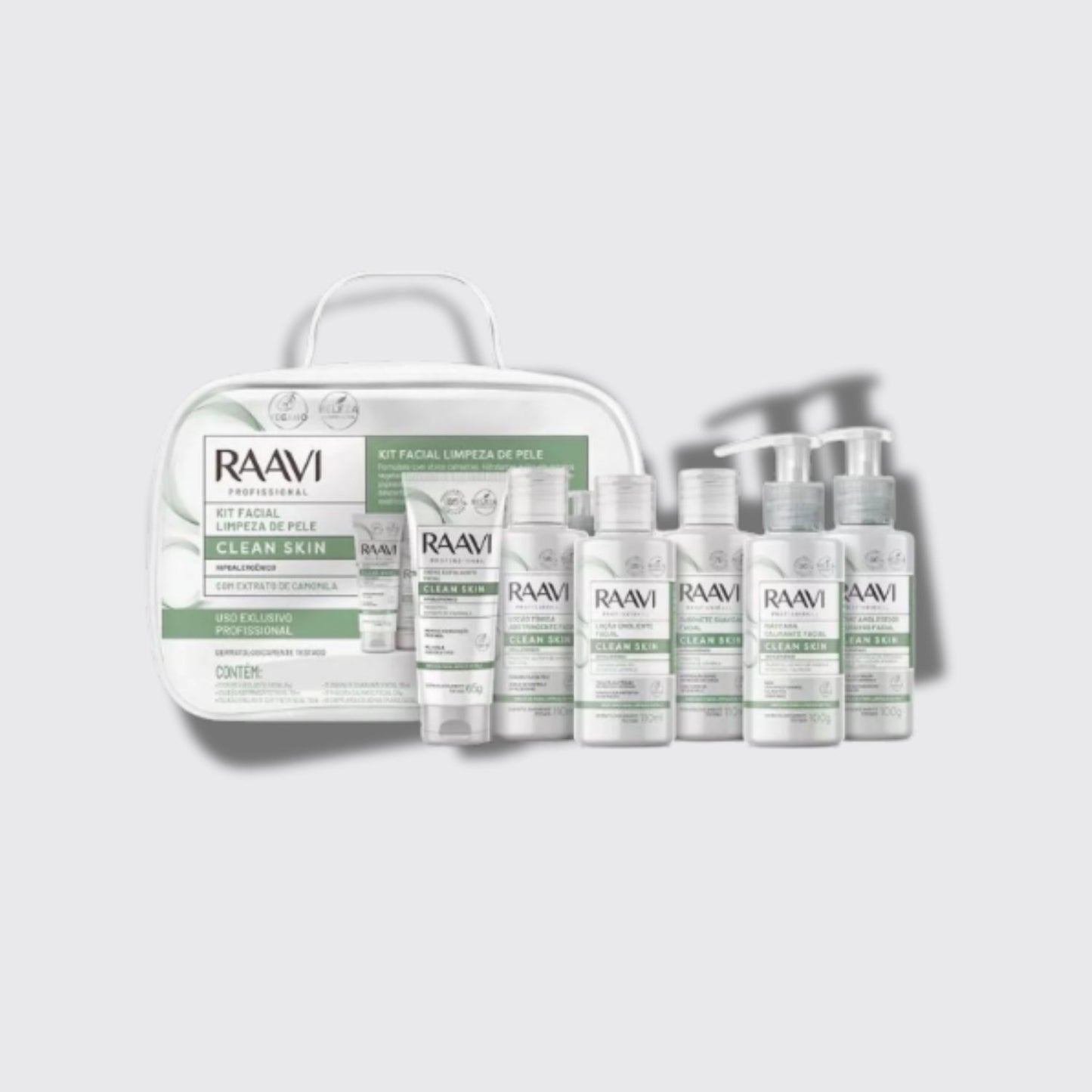 Raavi Kit Facial Limpeza de Pele Clean Skin Com Extrato de Camomila