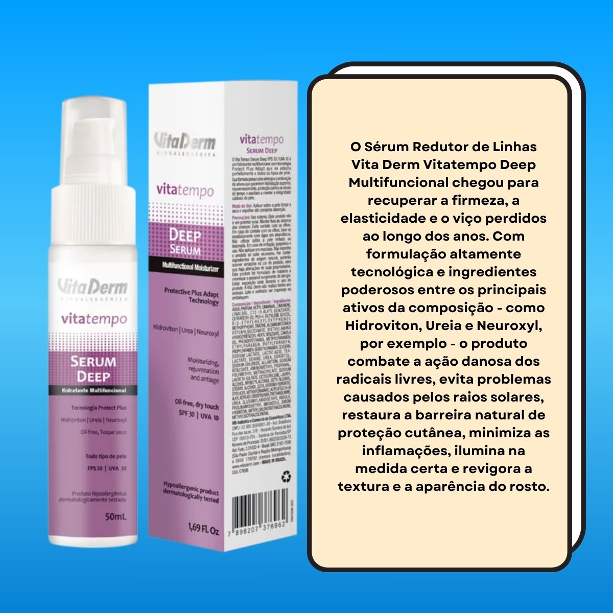 Vita Derm Vitatempo Deep Multifuncional Sérum Redutor de Linhas 50 ml