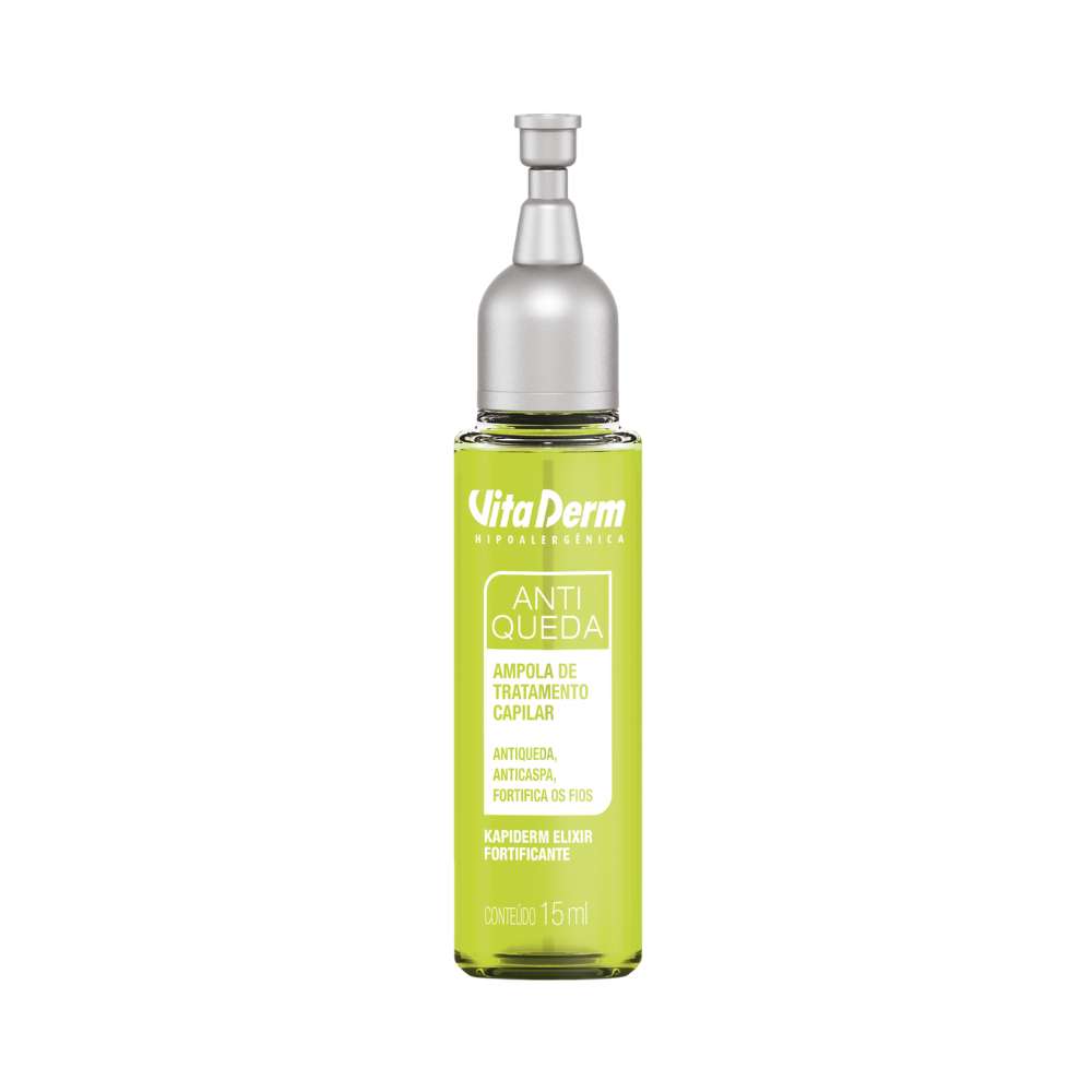 Kit Vita Derm Kapiderm Elixir Fortificante Tratamento Ampola Capilar 6 x 15 ml