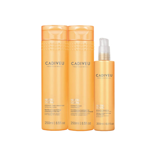Kit Cadiveu Nutri Glow Shampoo 250 ml + Condicionador 250 ml + Fluído de Tratamento 200 ml