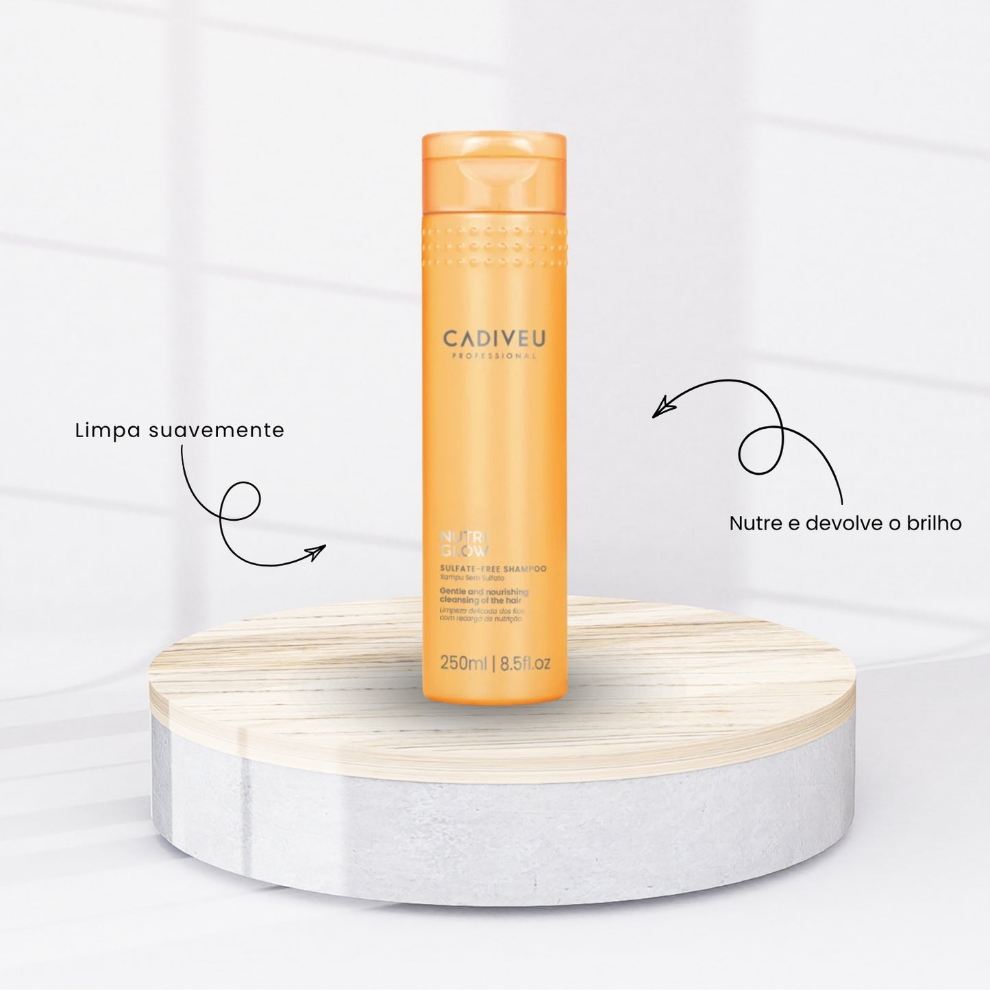 Kit Cadiveu Nutri Glow Shampoo 250 ml + Condicionador 250 ml + Fluído de Tratamento 200 ml