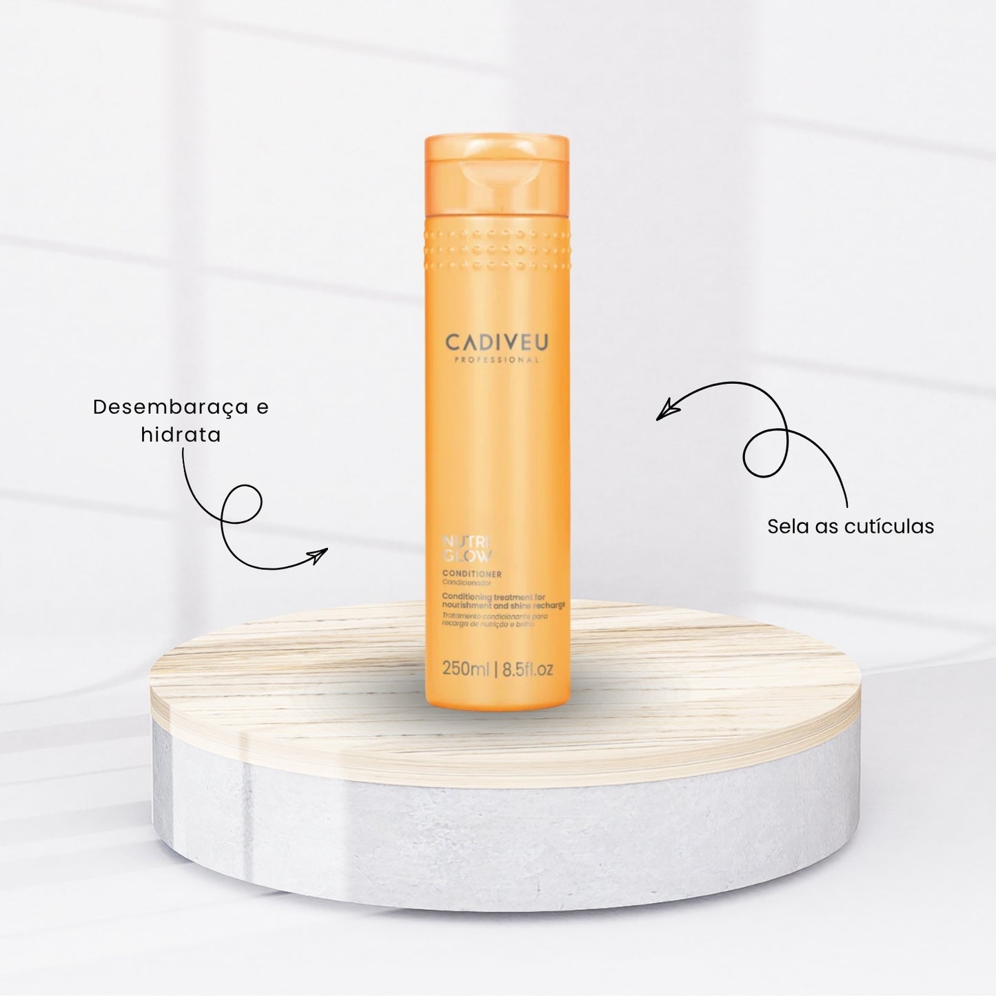 Kit Cadiveu Nutri Glow Shampoo 250 ml + Condicionador 250 ml + Fluído de Tratamento 200 ml