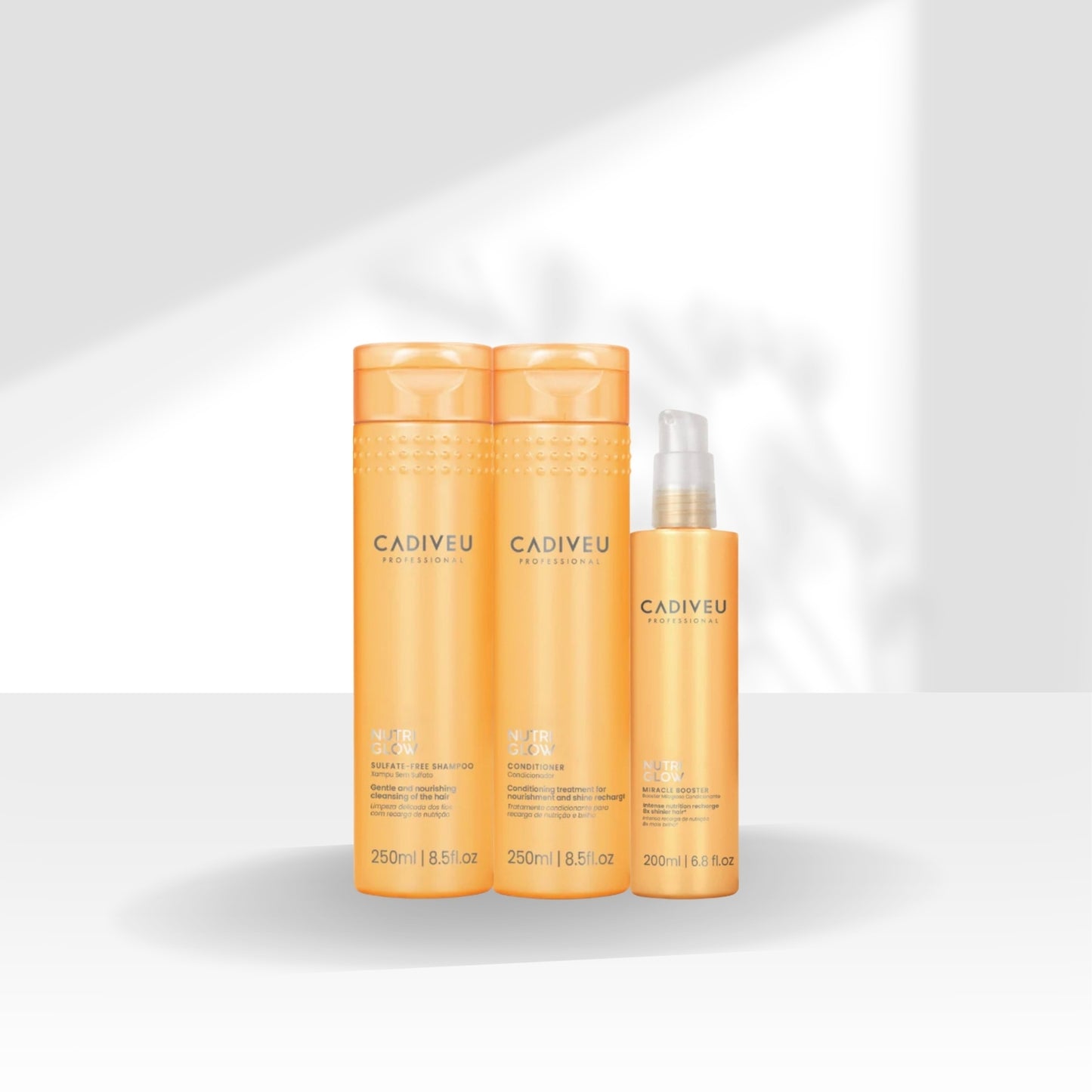 Kit Cadiveu Nutri Glow Shampoo 250 ml + Condicionador 250 ml + Fluído de Tratamento 200 ml