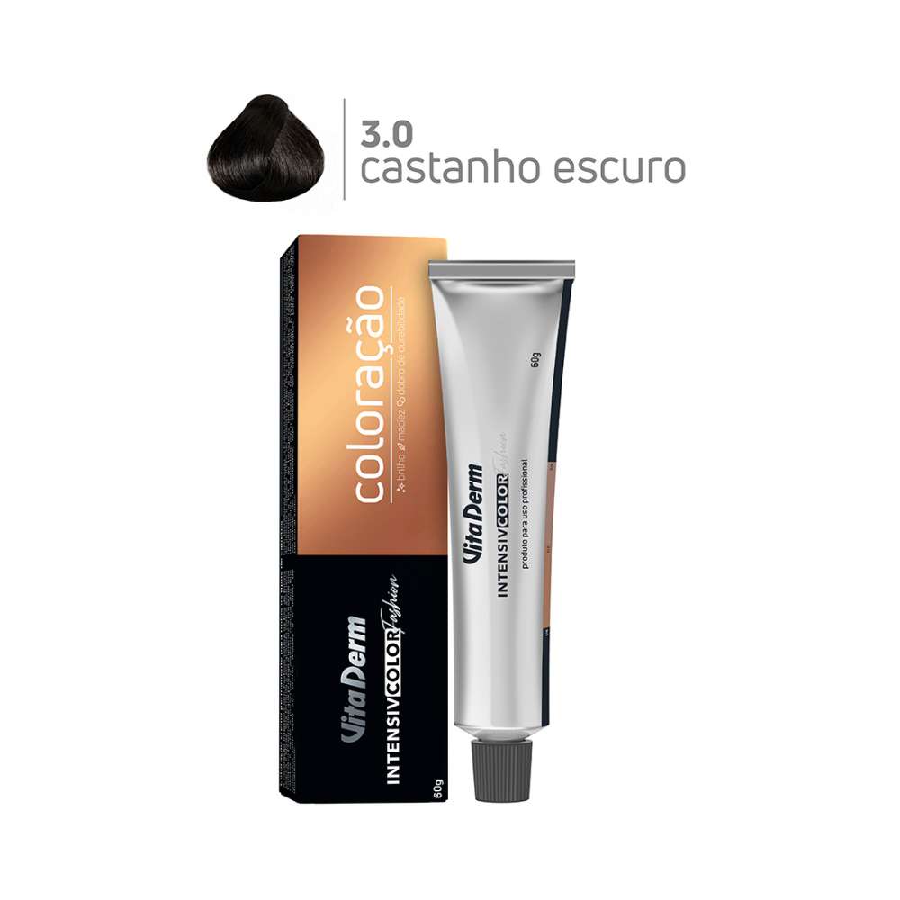 Tintura Vita Derm Intensiv Color Fashion 3.0 Castanho Escuro 60 g