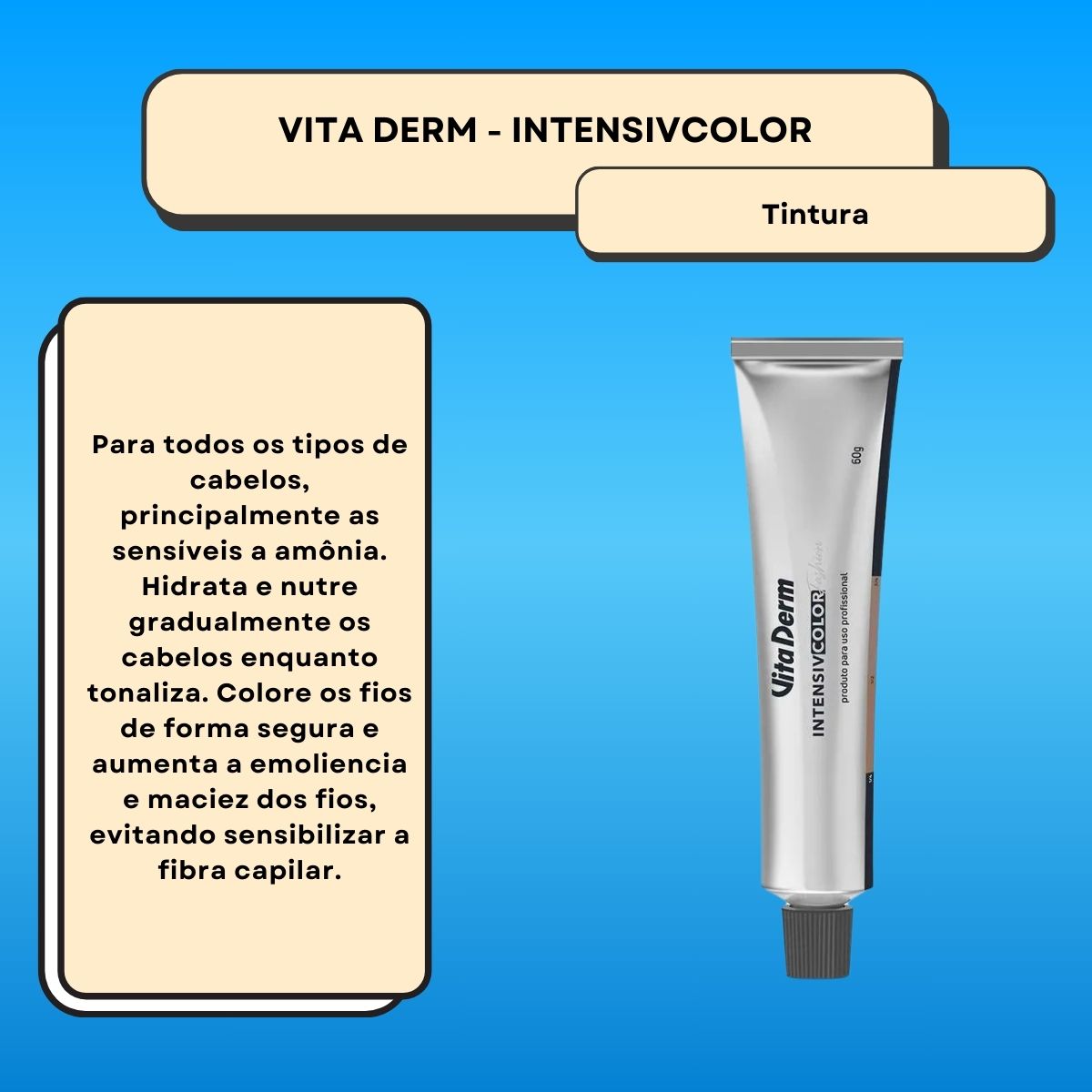 Tintura Vita Derm Intensiv Color Fashion 5.0 Castanho Claro 60 g
