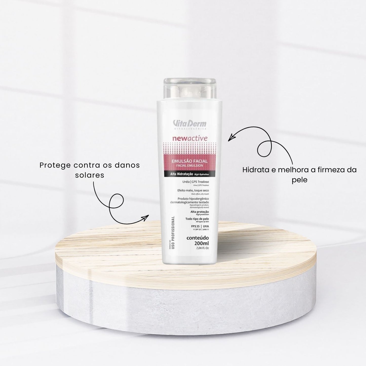 Vita Derm New Active Emulsão Loção Hidratante Facial 200 ml