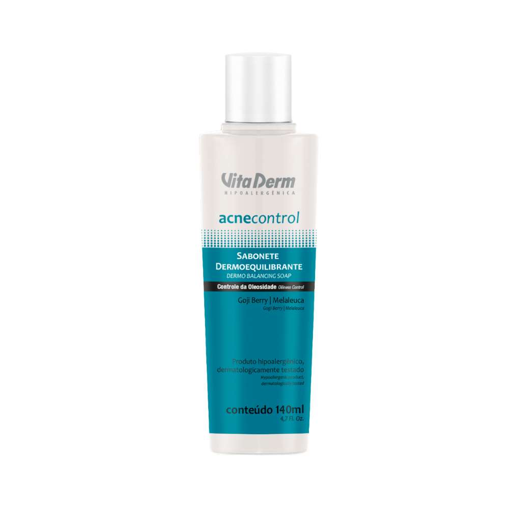 Vita Derm Acne Control Dermoequilibrante Sabonete Líquido Facial 140 ml