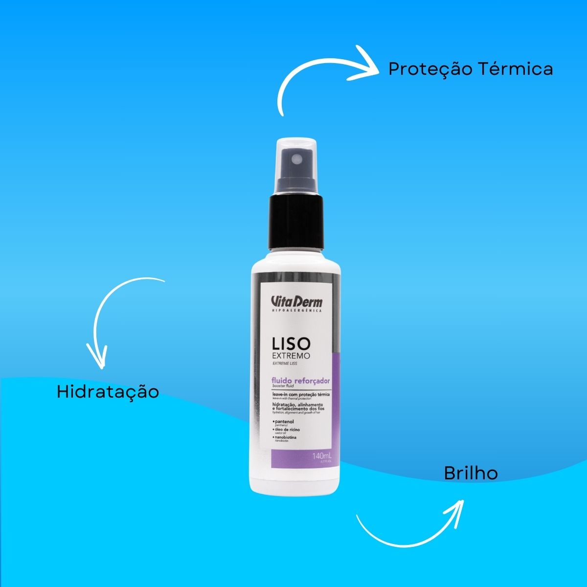 Leave-in Vita Derm Fluído Reforçador Liso Extremo 140 ml