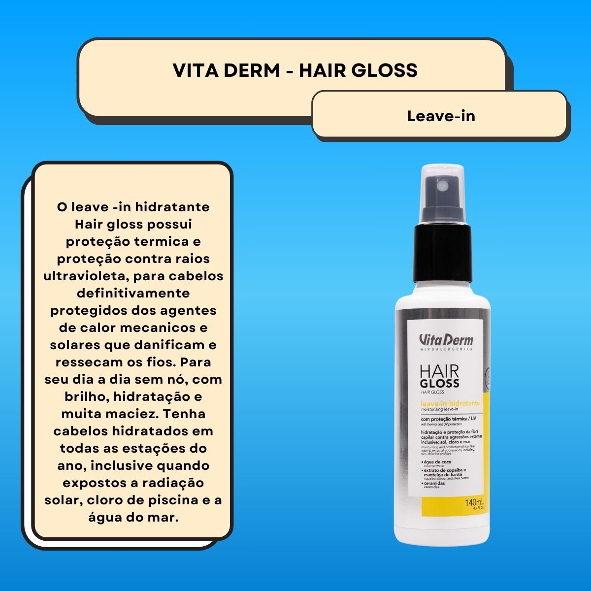 Leave-in Vita Derm Hair Gloss 140 ml