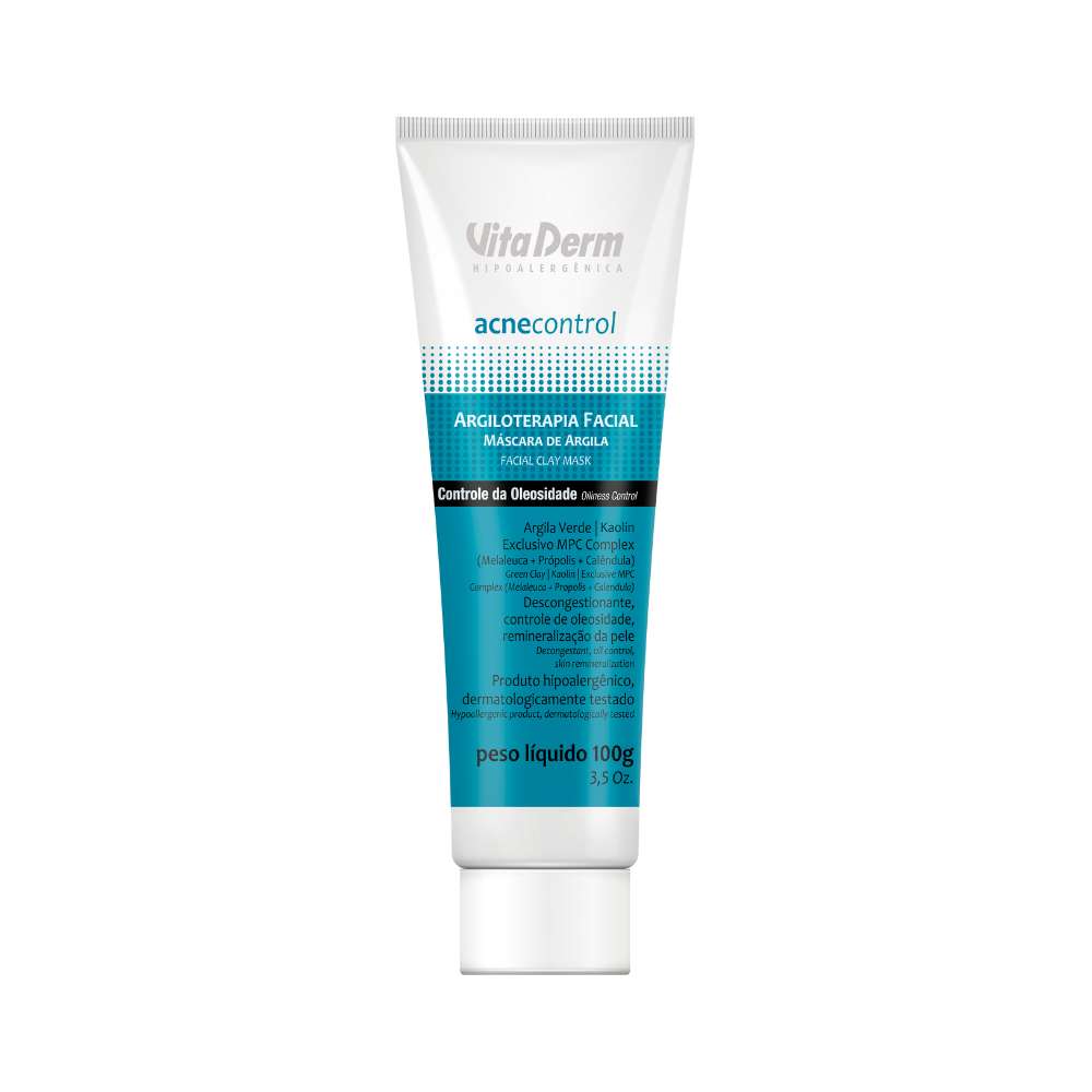 Vita Derm Acne Control Argiloterapia Máscara Facial 100 g