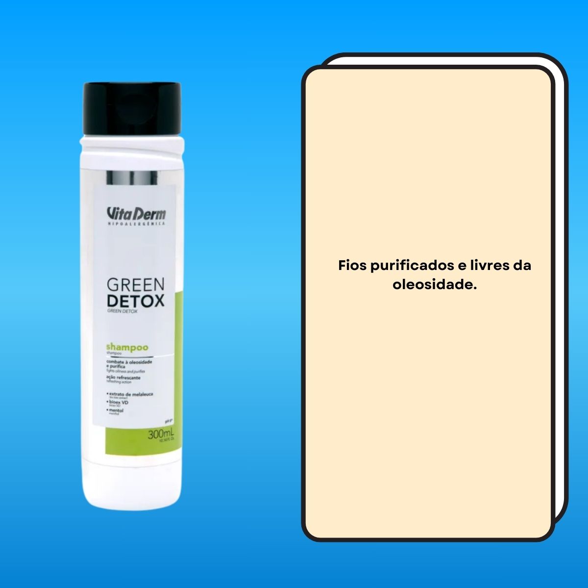 Shampoo Vita Derm Green Detox Cabelos Oleosos 300 ml