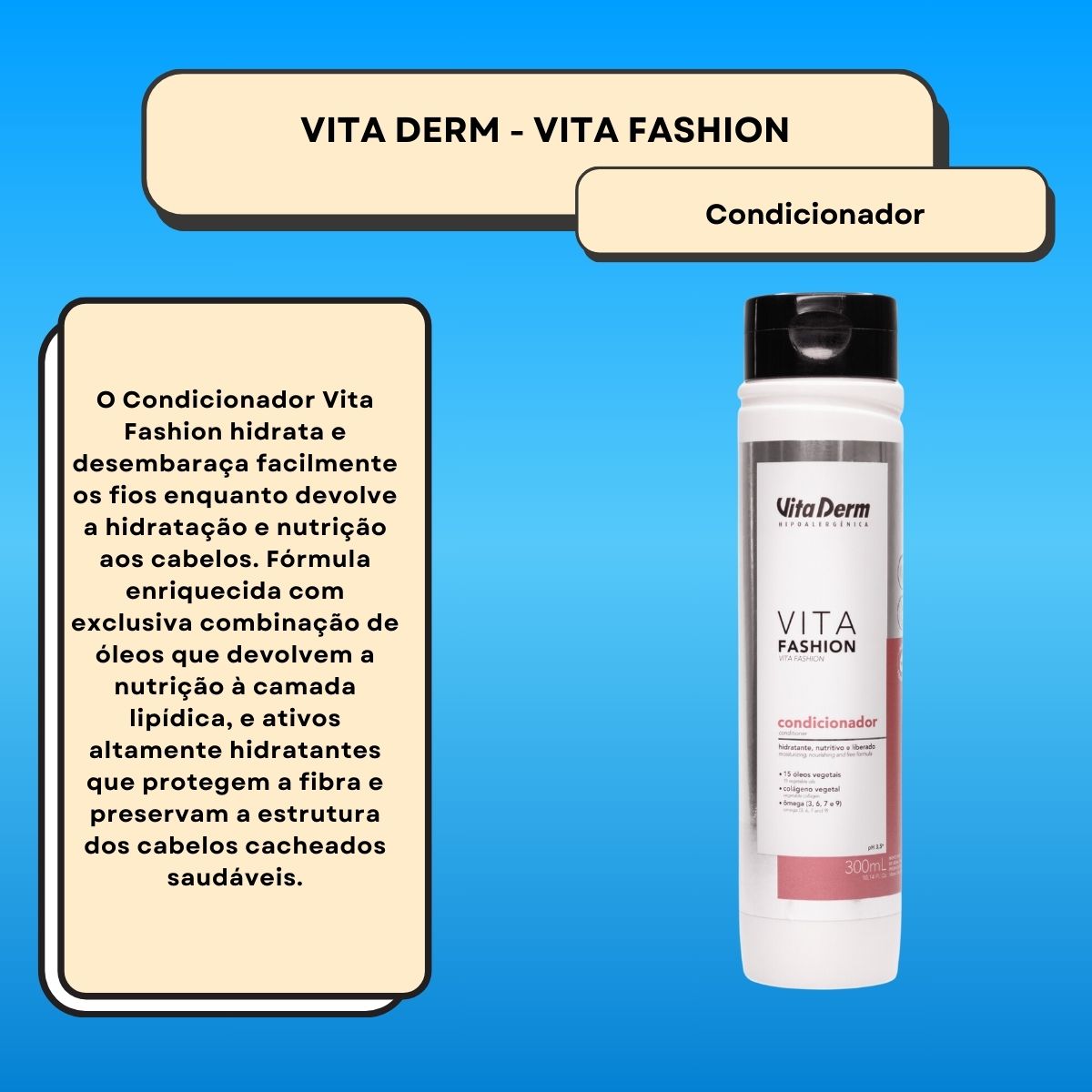 Condicionador Vita Derm Vita Fashion 300 ml