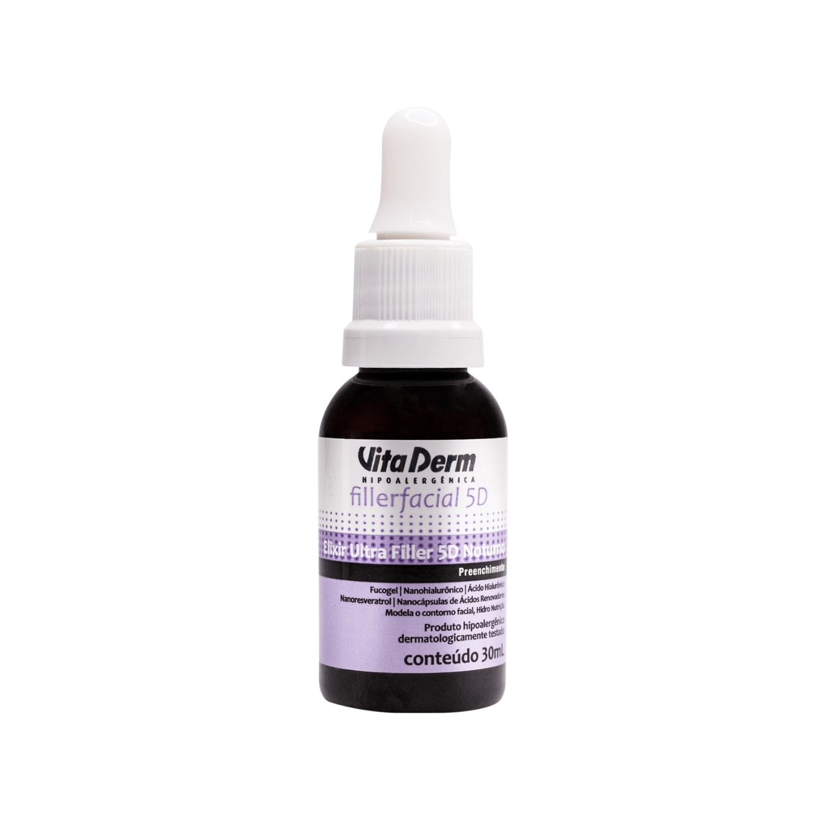 Vita Derm Filler Facial 5D Sérum Noturno com Ácido Hialurônico 30 ml