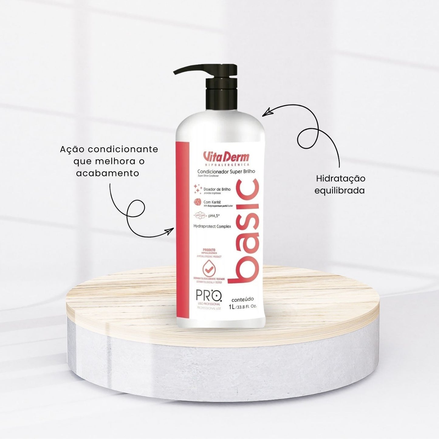 Condicionador Vita Derm Basic PRO Super Brilho 1 Litro