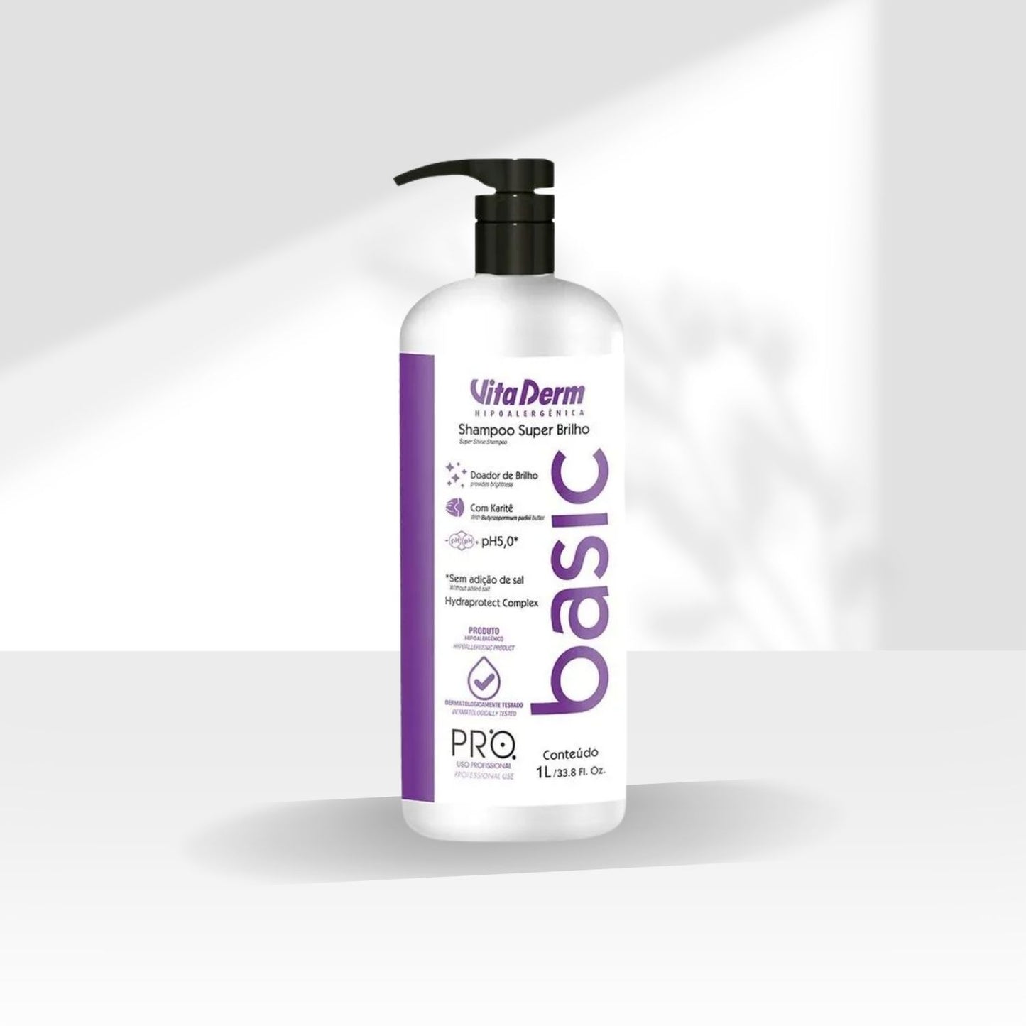 Shampoo Vita Derm Basic PRO Super Brilho 1 Litro