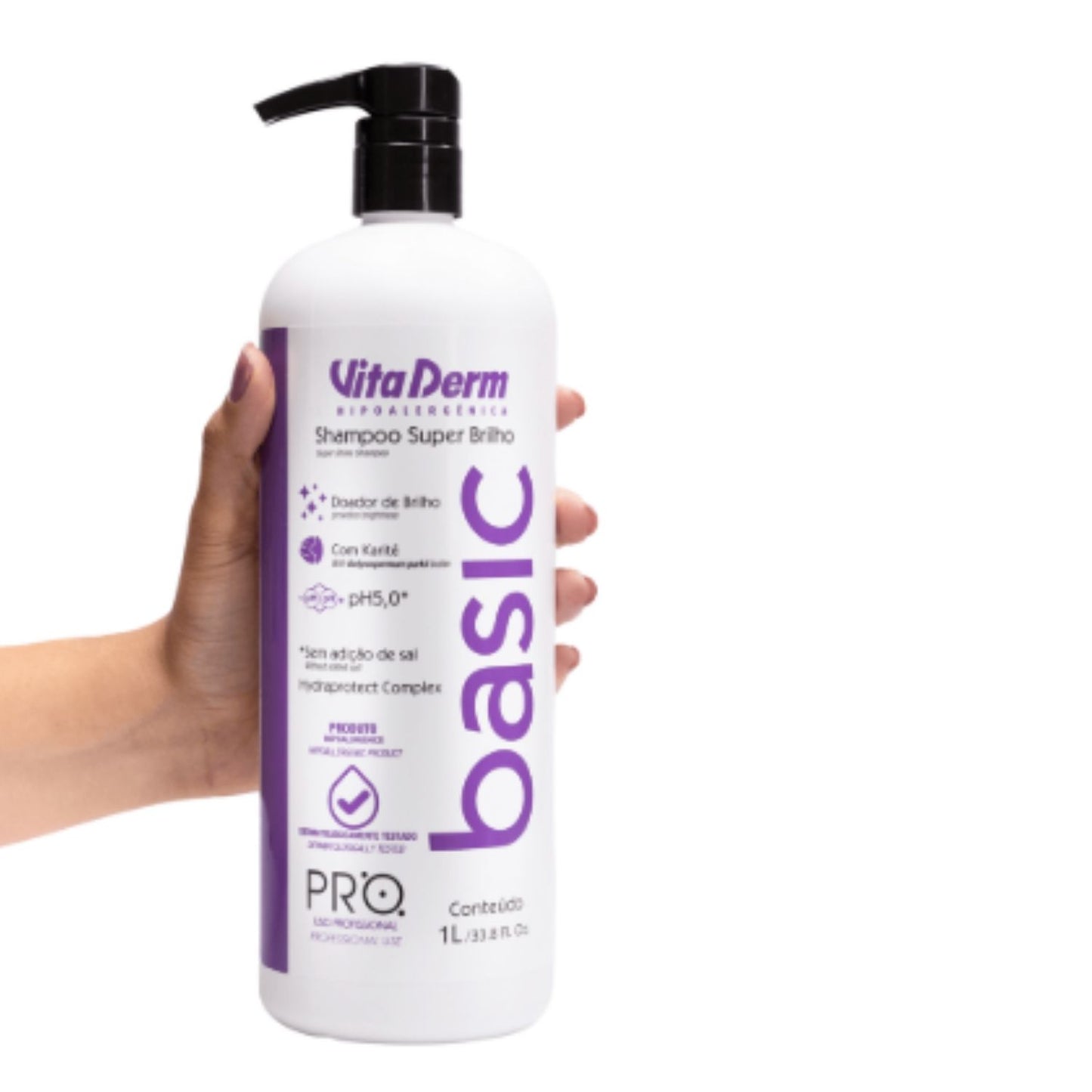 Shampoo Vita Derm Basic PRO Super Brilho 1 Litro