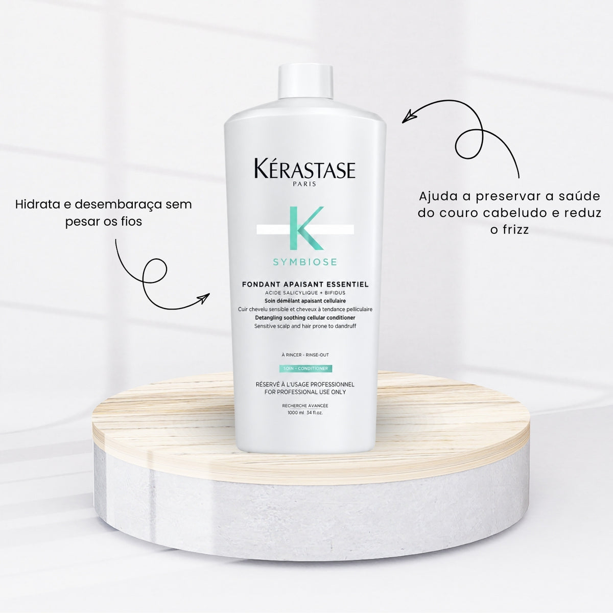 Condicionador Kérastase Symbiose Fondant Apaisant Essentiel 1 Litro