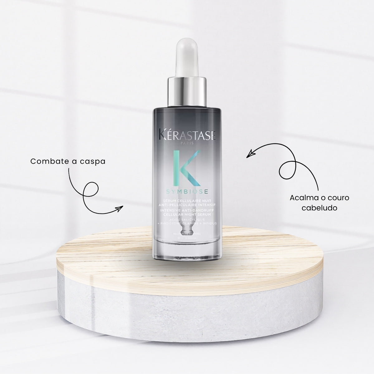 Serum Kérastase Symbiose Cellulaire Nuit Anti-Pelliculaire Intensif Oleo Reparador de Pontas Noturno 90 ml