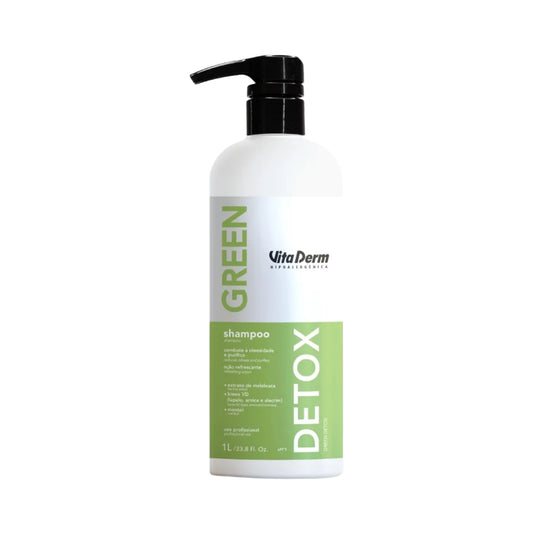 Shampoo Vita Derm Green Detox Cabelos Oleosos 1 Litro